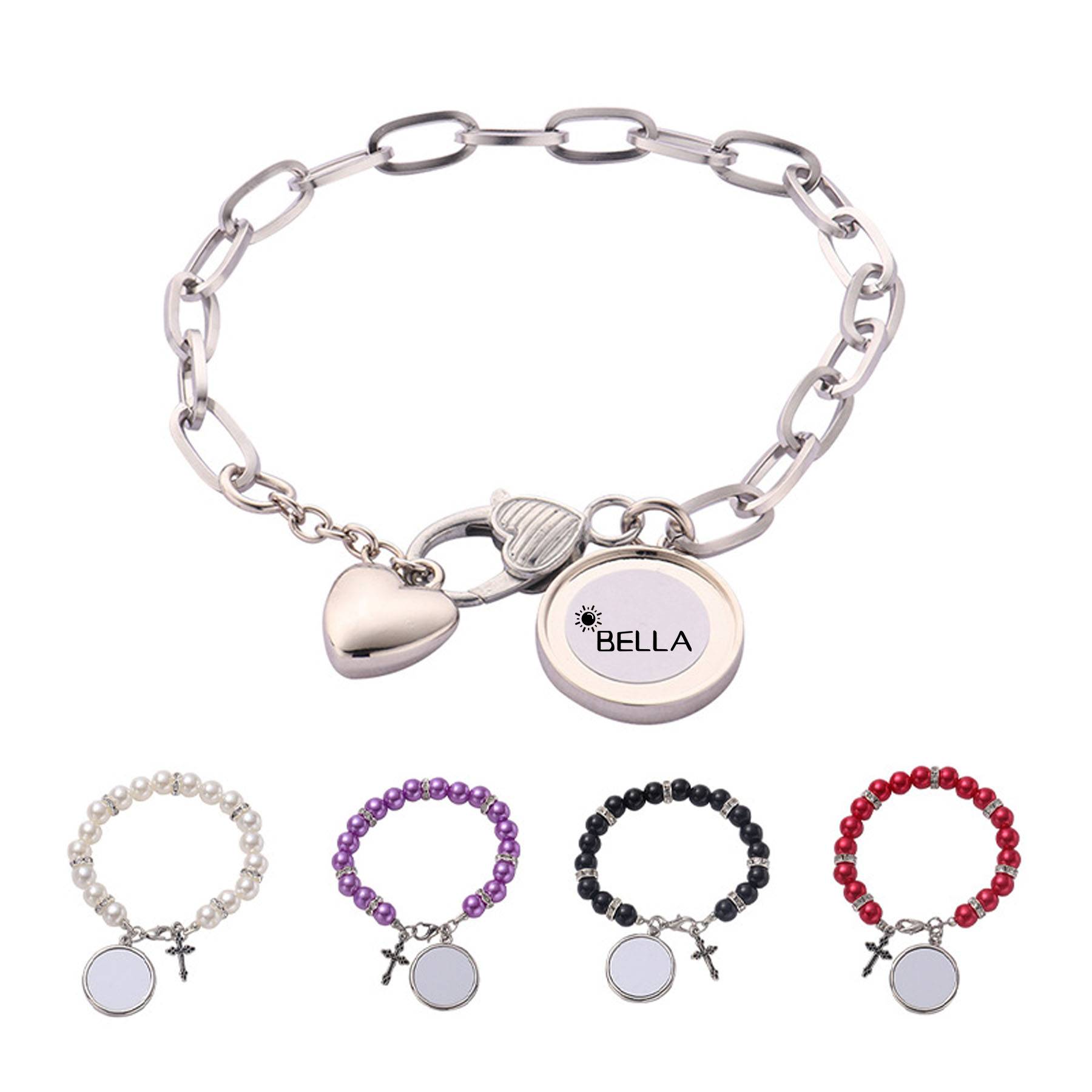 Heat Transfer Printed White Pearl Bracelet 2