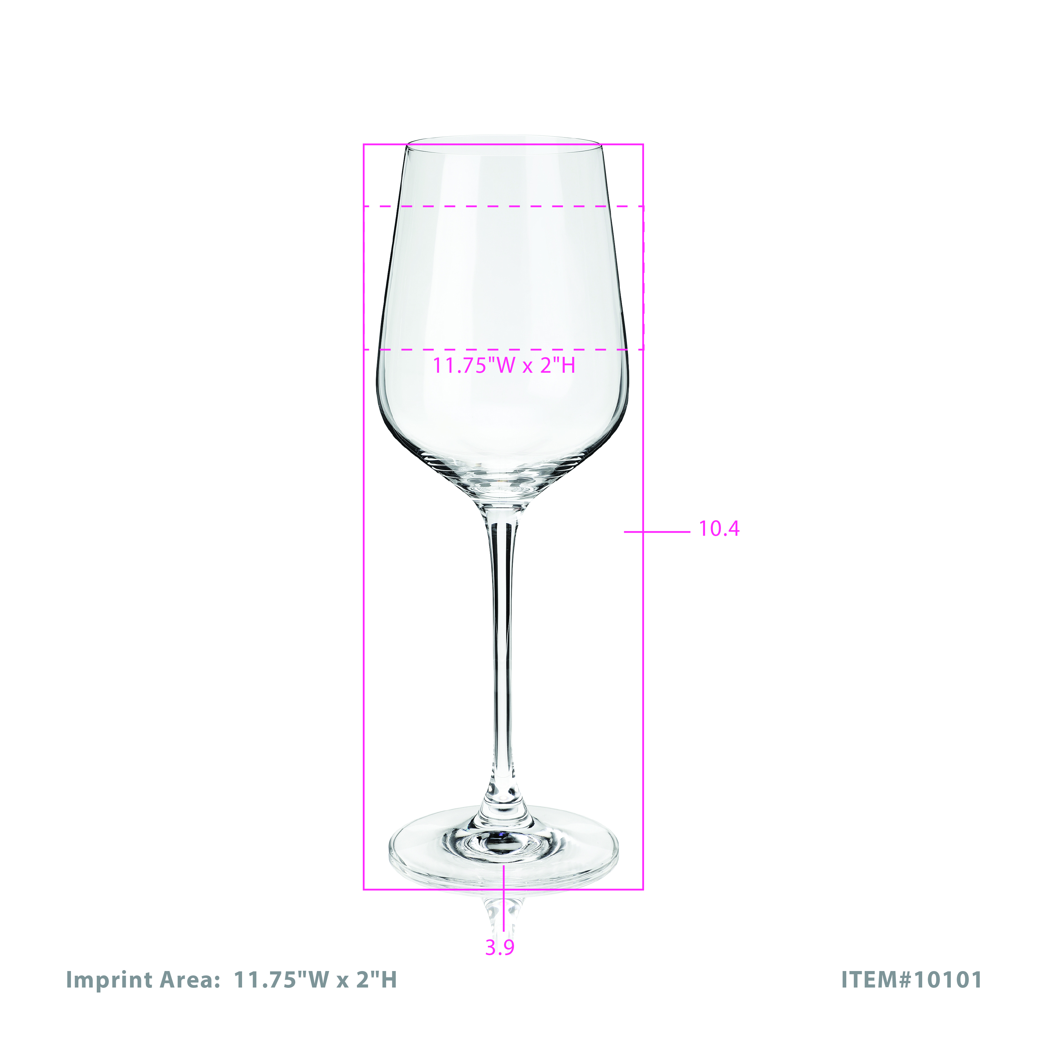 Viski® Reserve Inez Crystal Bordeaux Glass, set of 4 3