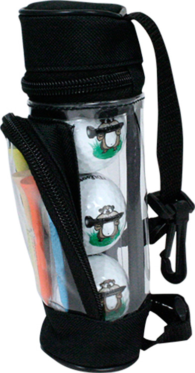Mini Golf Bag Tournament Gift Pack w/ Plain White Golf Balls & 2 /4" Golf Tees