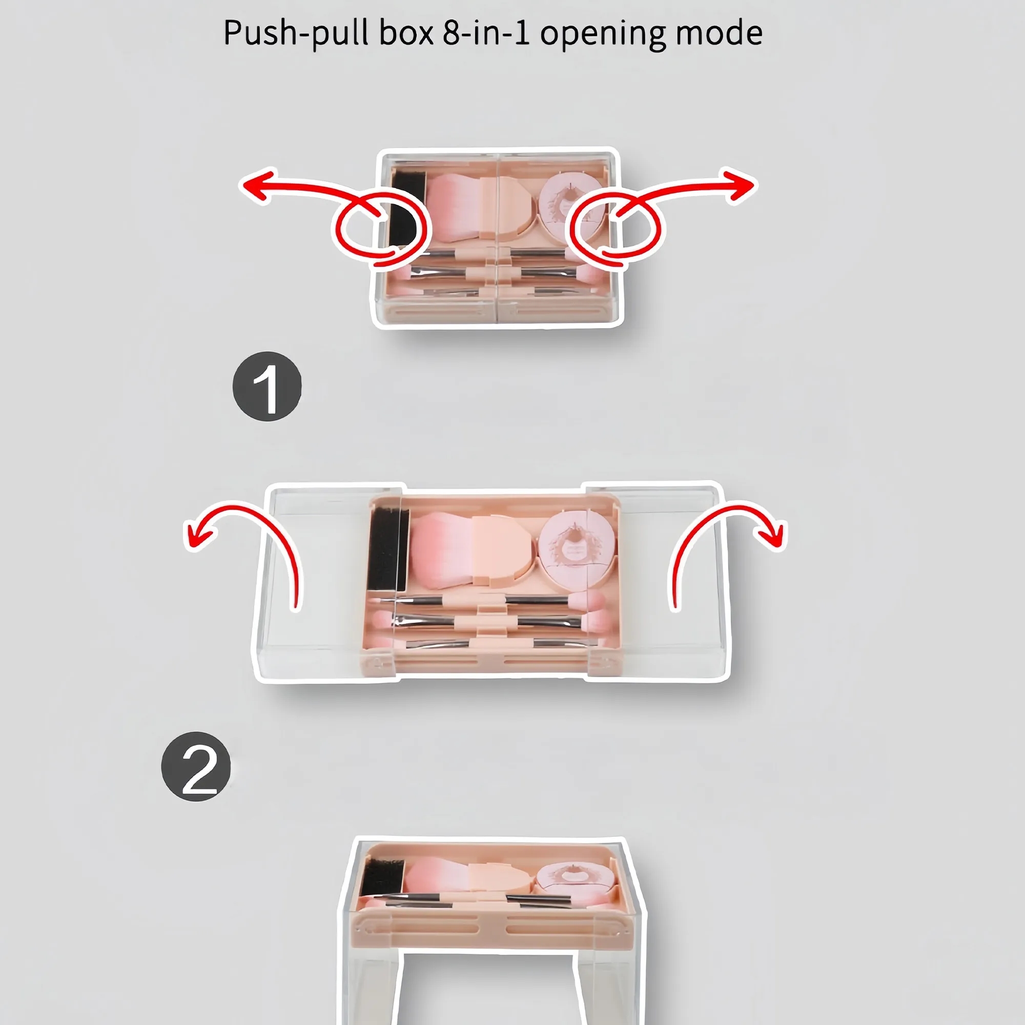 Professional 8-In-1 Portable Makeup Brush Set With Box 5