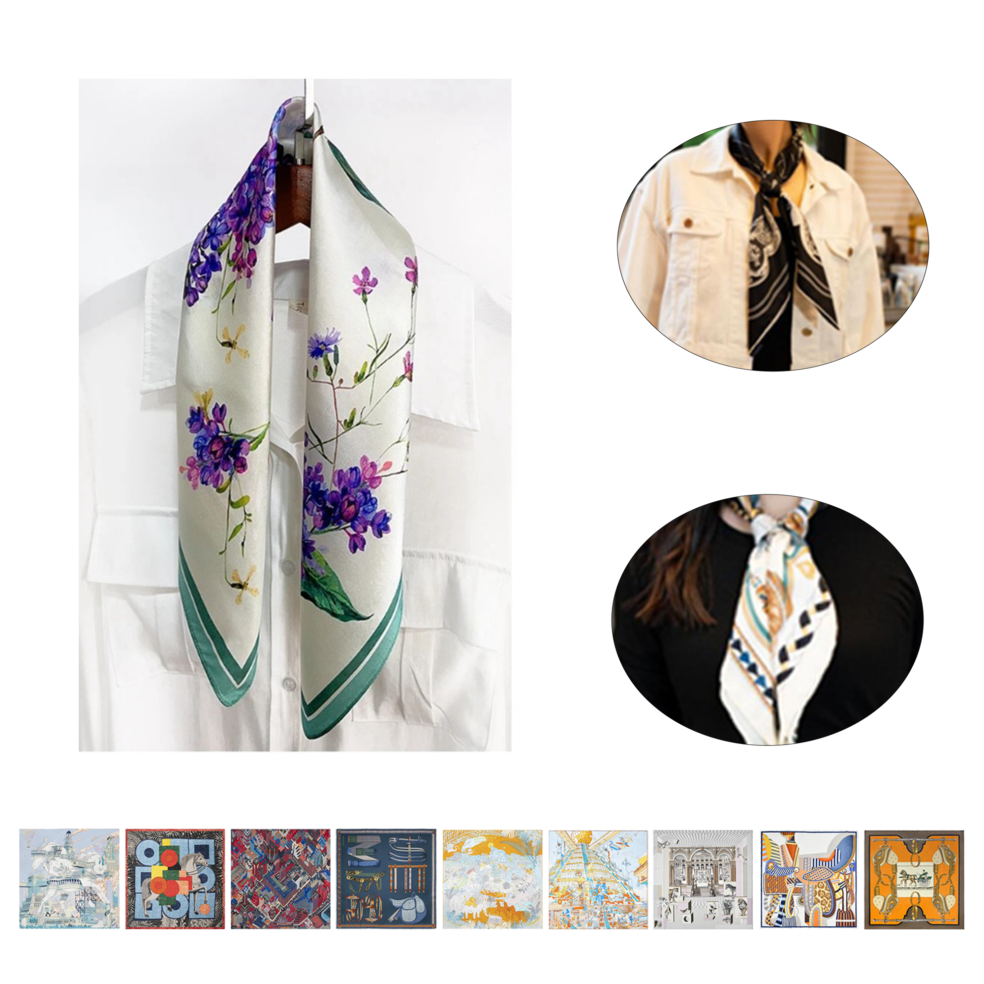 Custom Silk Head Scarf 2