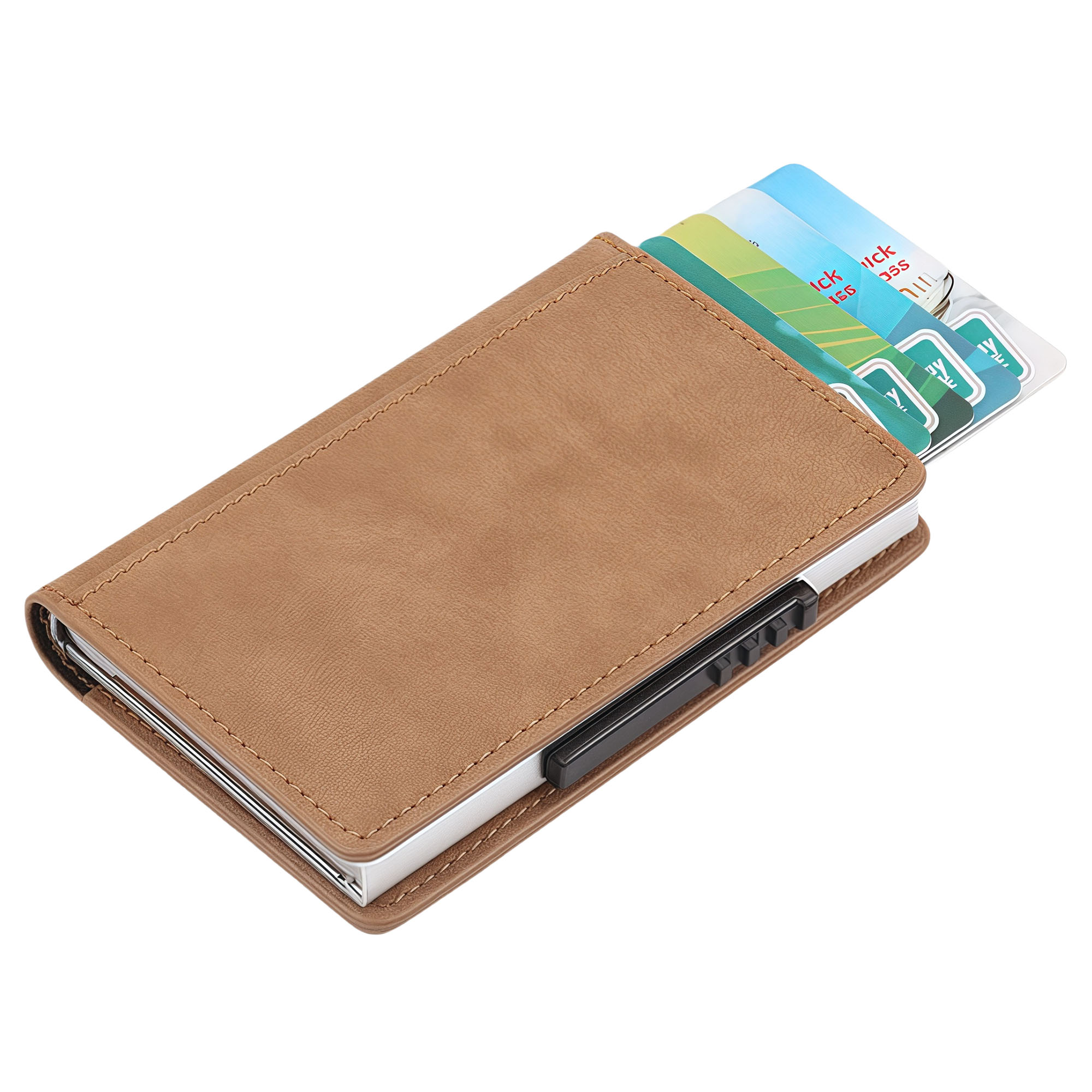 Slim Aluminum Credit Card Holder with Magnetic Closure, Fashionable and Portable Wallet for Business 1