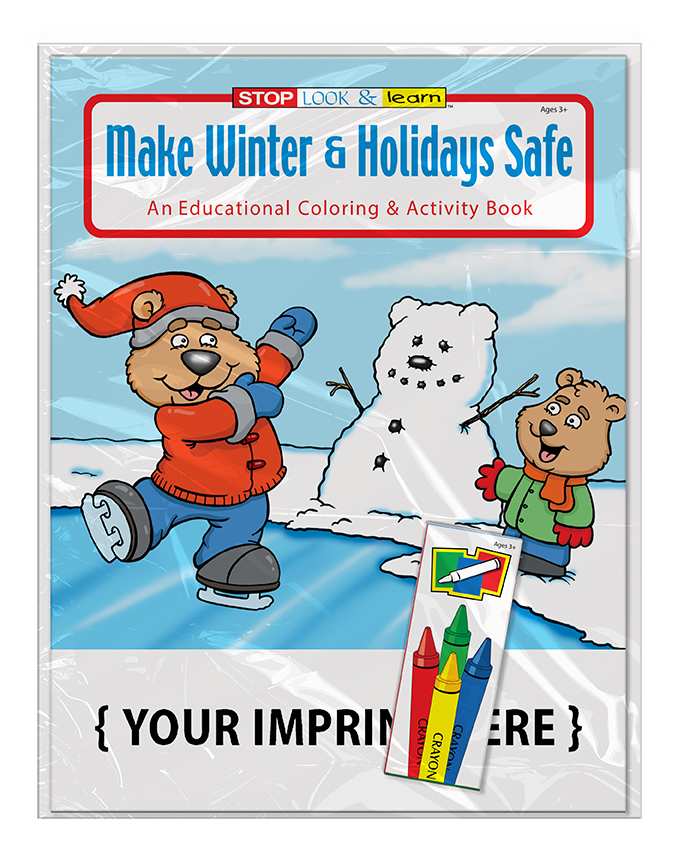 COLORING SET - Make Winter and Holidays Safe Coloring Book Fun Pack 4