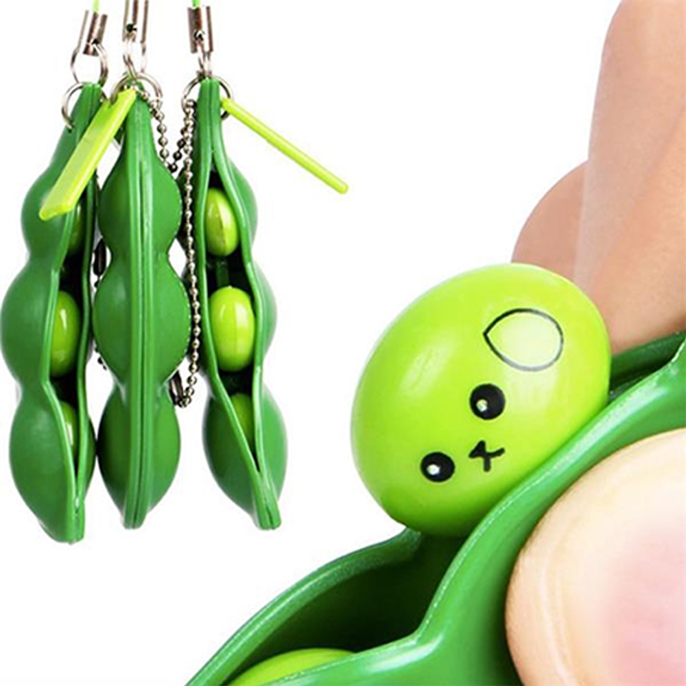 Creative Fidget Squashy Soybean Keychain