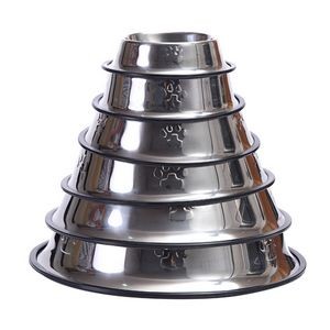 17cm Paw Mark Metal Pet Food Bowl 3