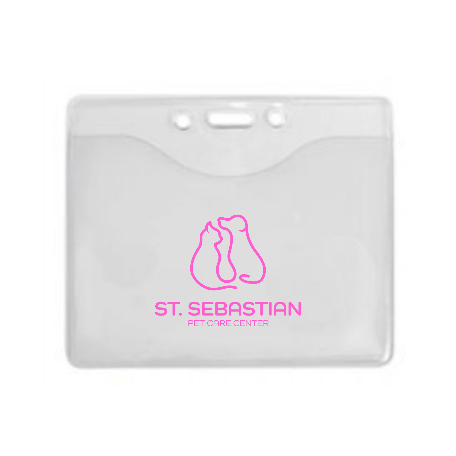 4.32" W x 4.00" H - Horizontal Clear Vinyl Badge Holder (1 Color Imprint) 1