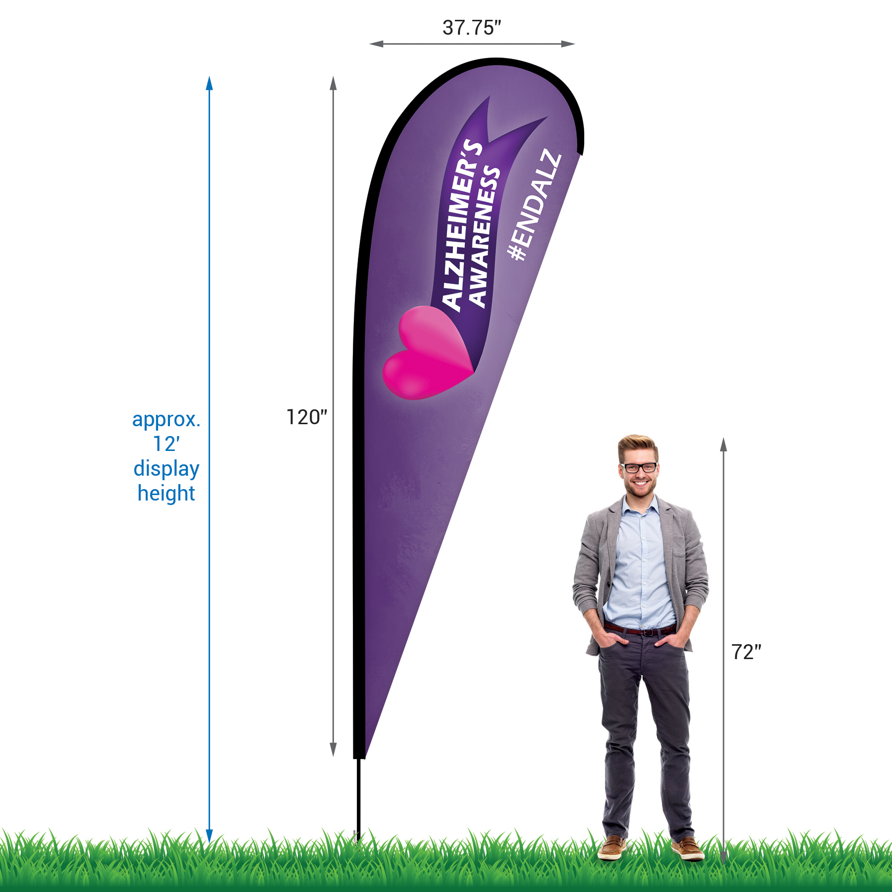10' Double Sided Custom Portable Teardrop Banners 1