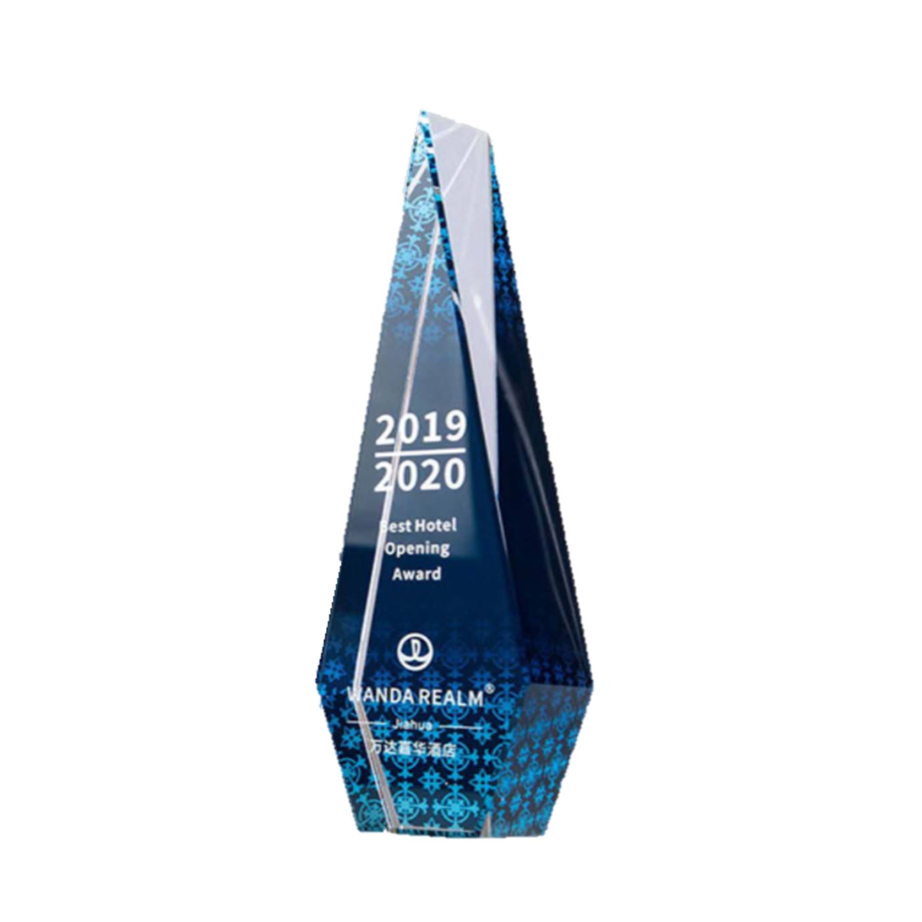 Triangle Shape Creative Color Printing Crystal Trophy 2