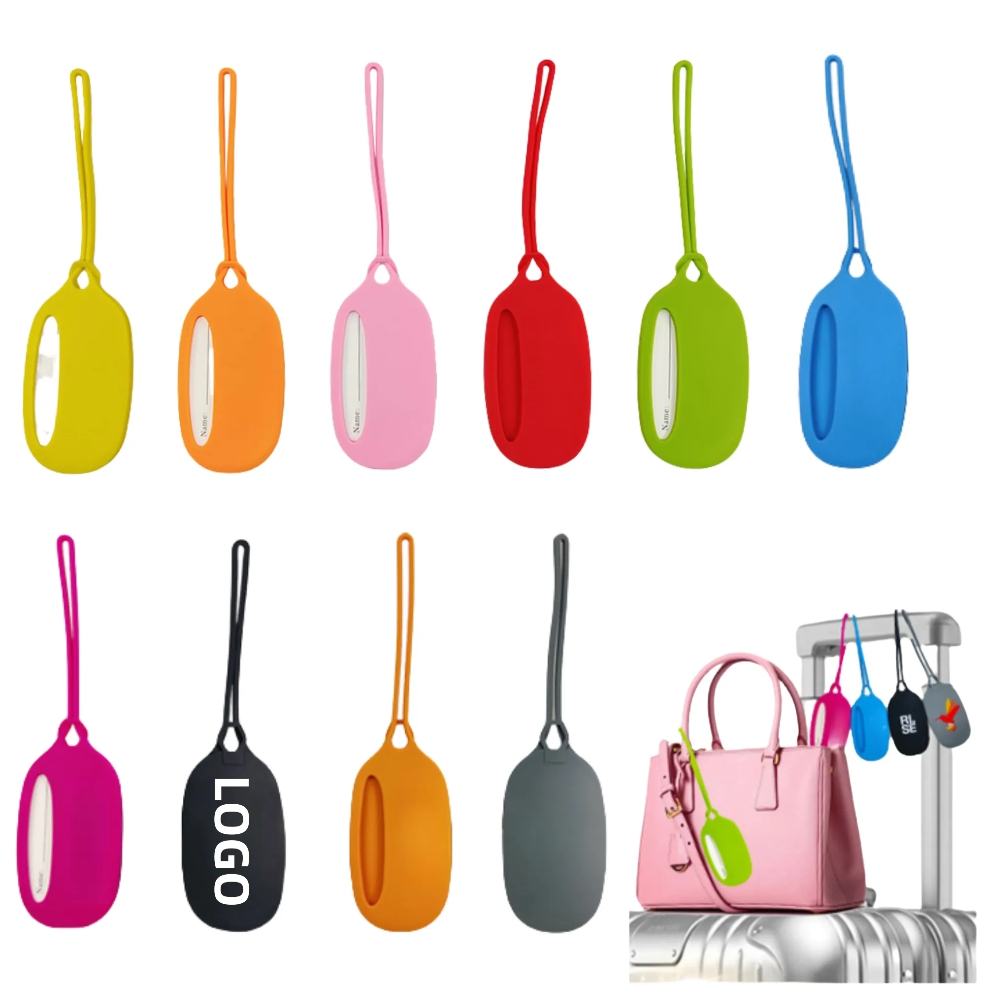 Oval Silicone Luggage Tag 1