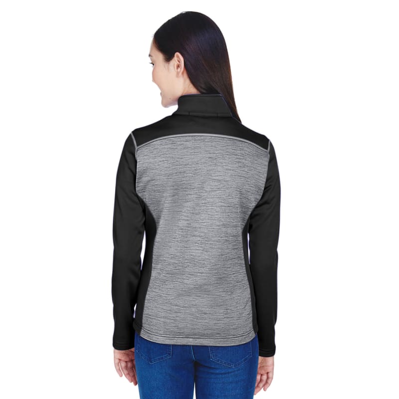 Devon & Jones Ladies' Newbury Colorblock Mélange Fleece Full-Zip 15