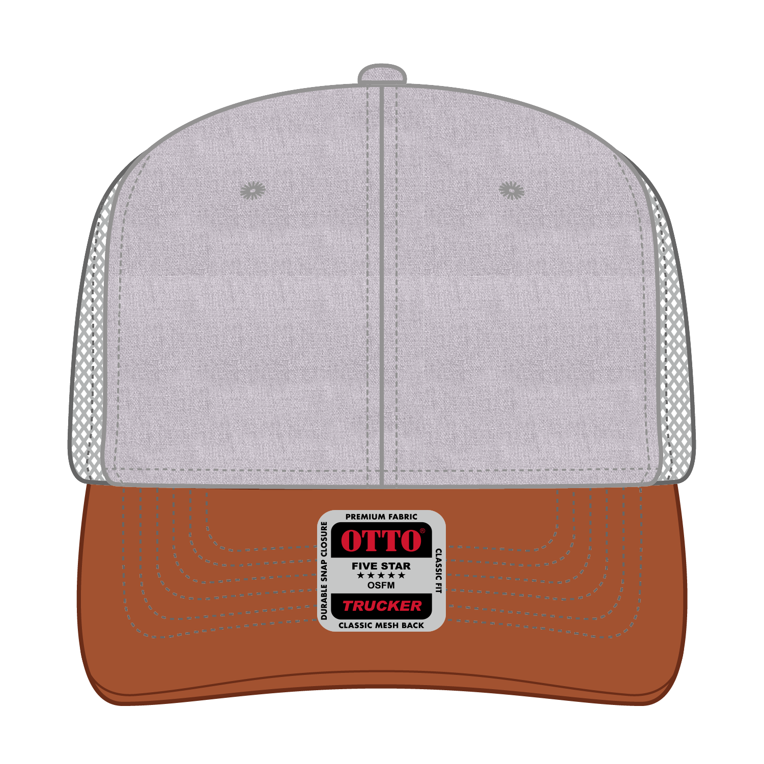 OTTO CAP® 6 Panel Mid Profile Mesh Back Trucker Hat 62
