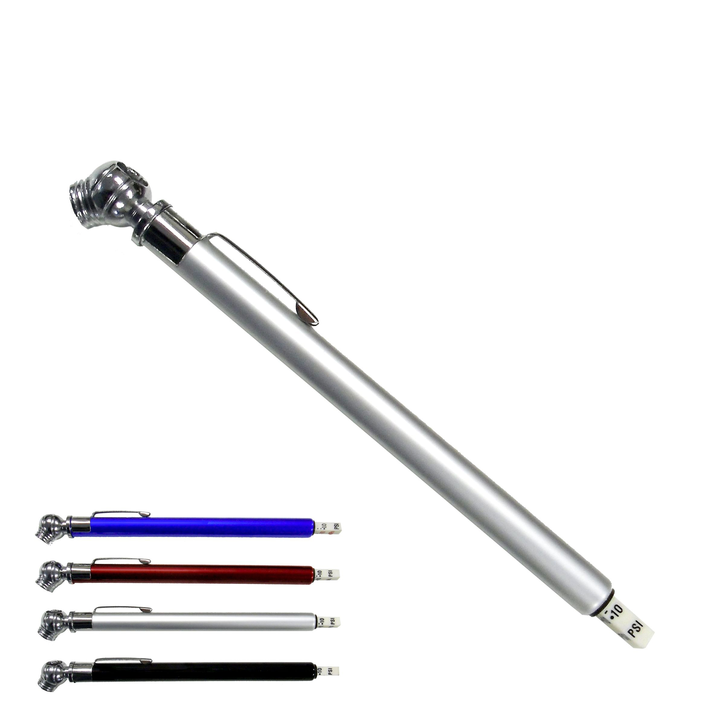Auto Tire Pressure Gauge w/Chrome Colored Barrel 9