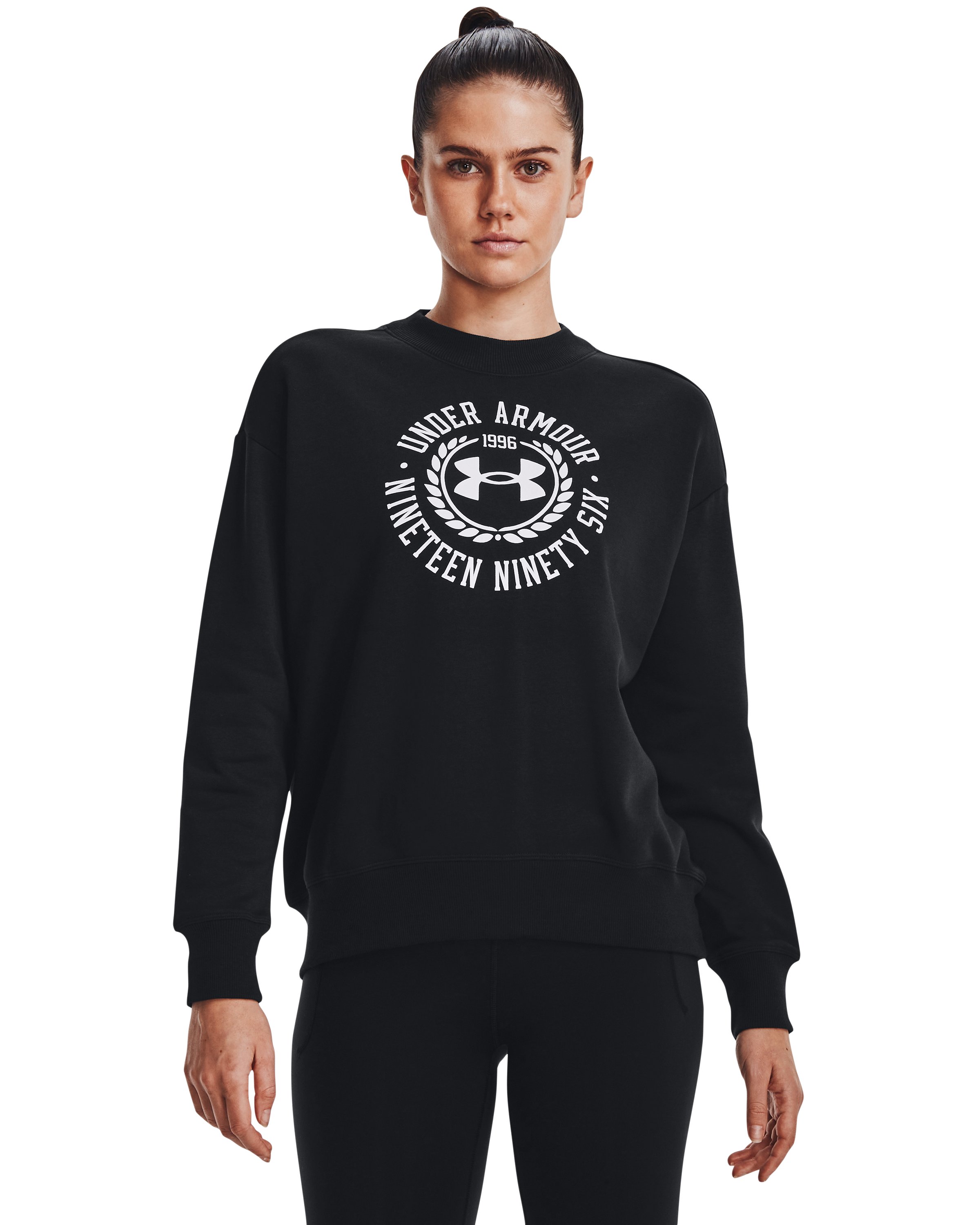 UA Rival Fleece Crest Graphic Women's Crew 5