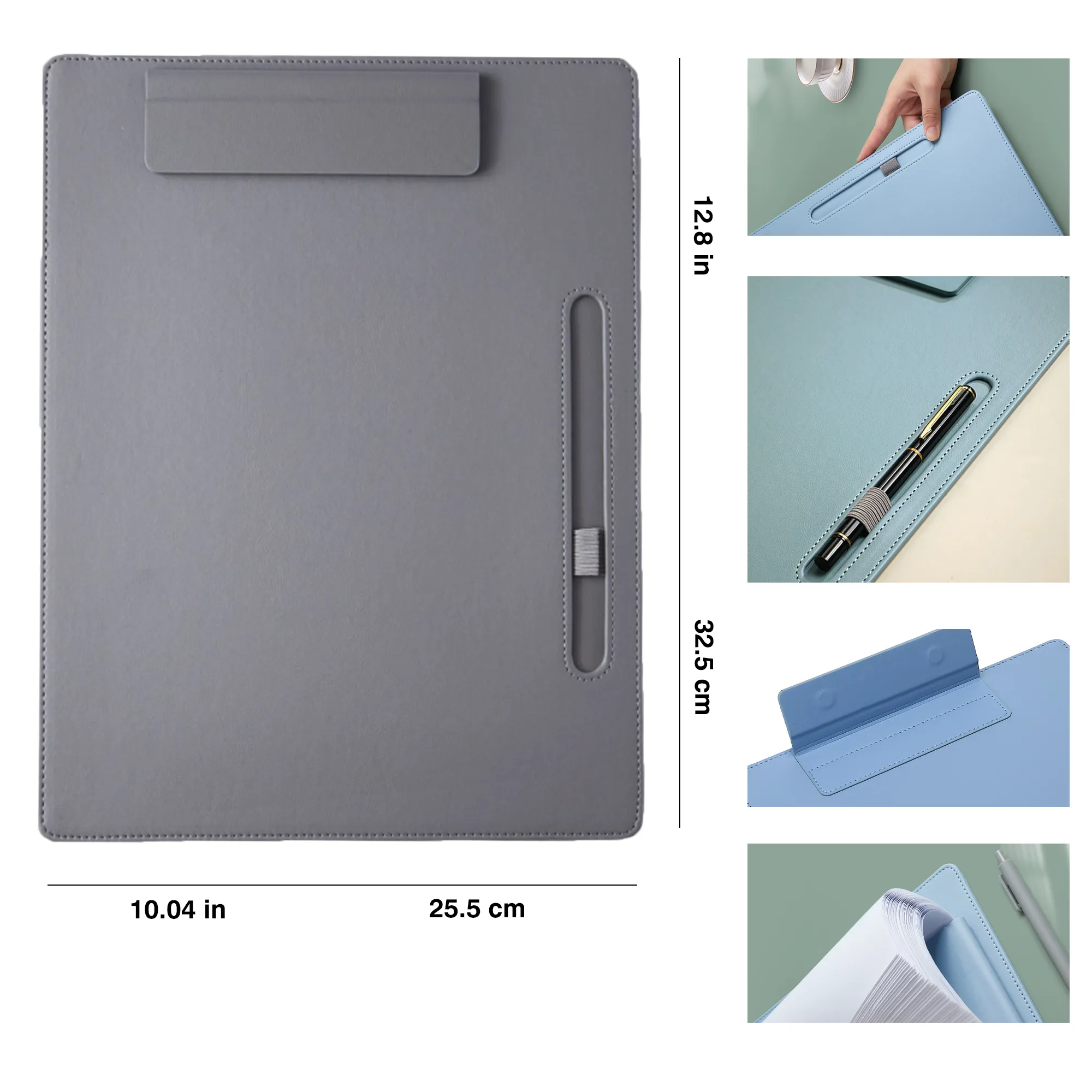 A4 Leather-Clip Writing Board with Notepad 3