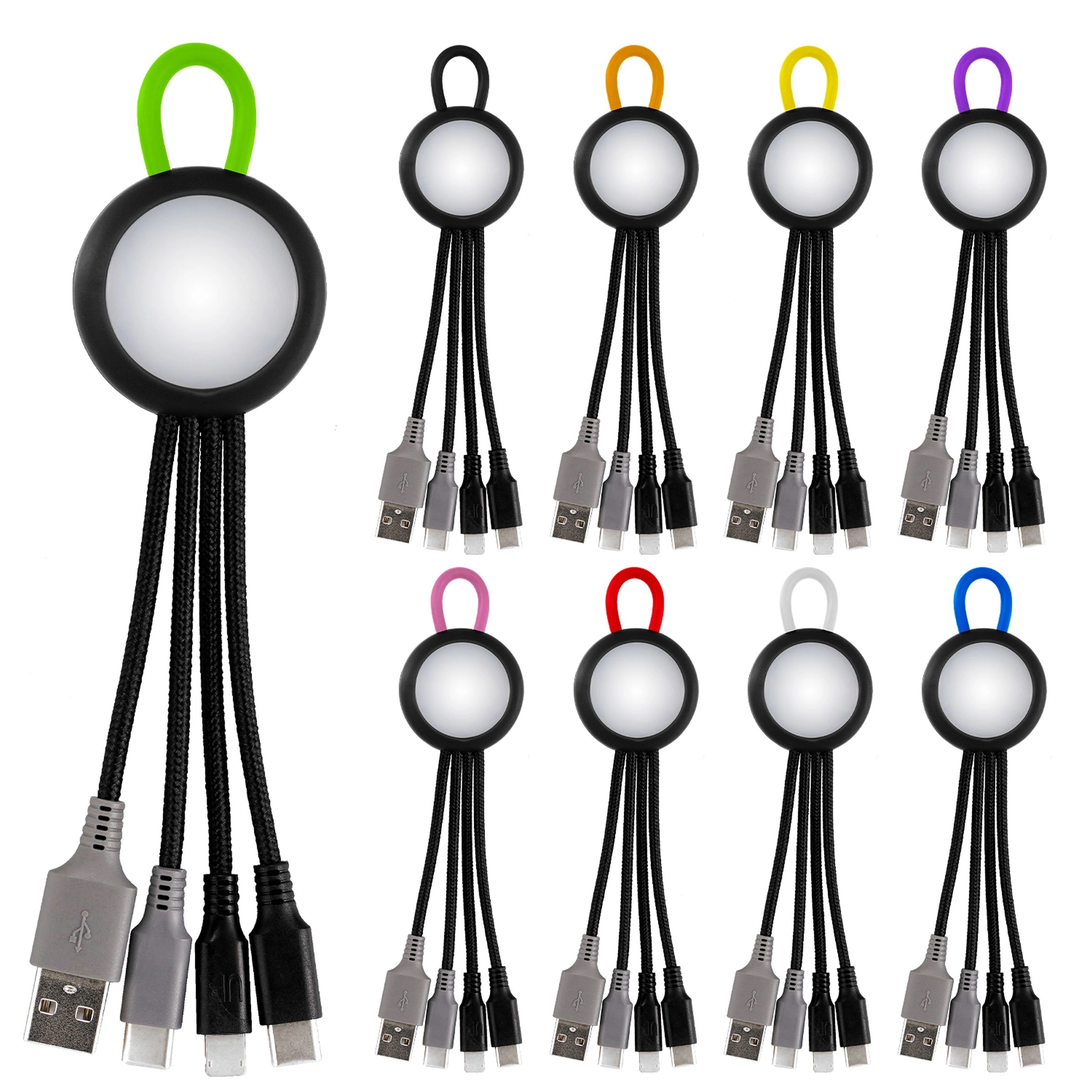 Clearview Light Up Loop Dual Input 3-in-1 Charging Cable 10