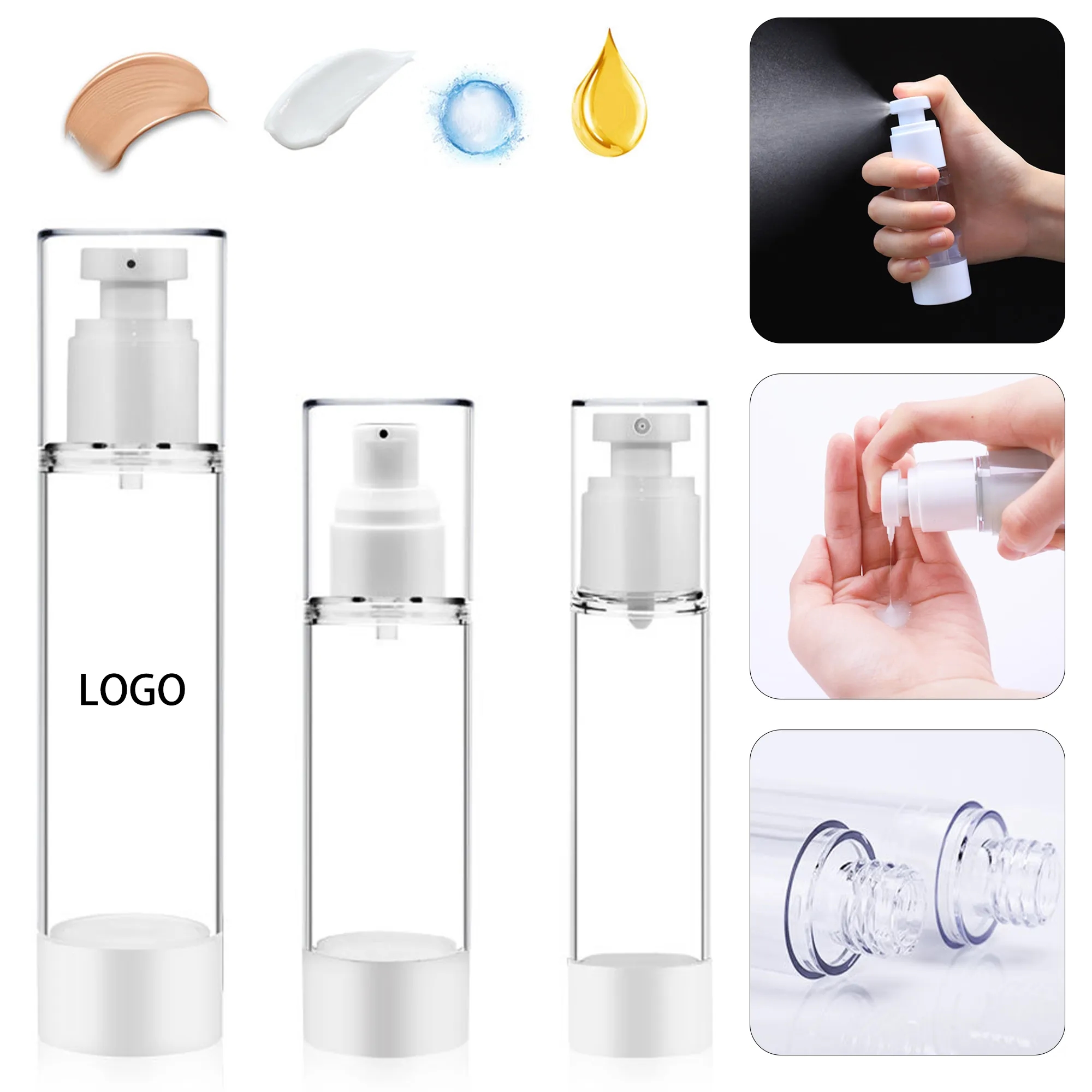 Vacuum Plastic Lotion Bottles with Dispenser 2