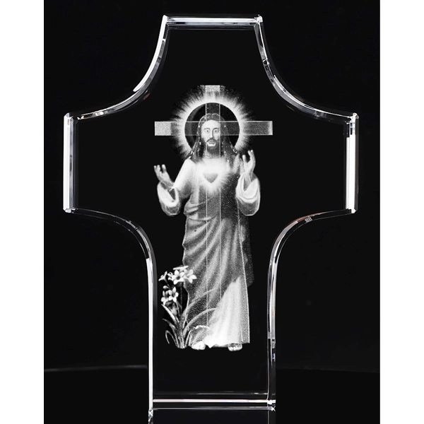 Engraved Crystal Glass Cross 7