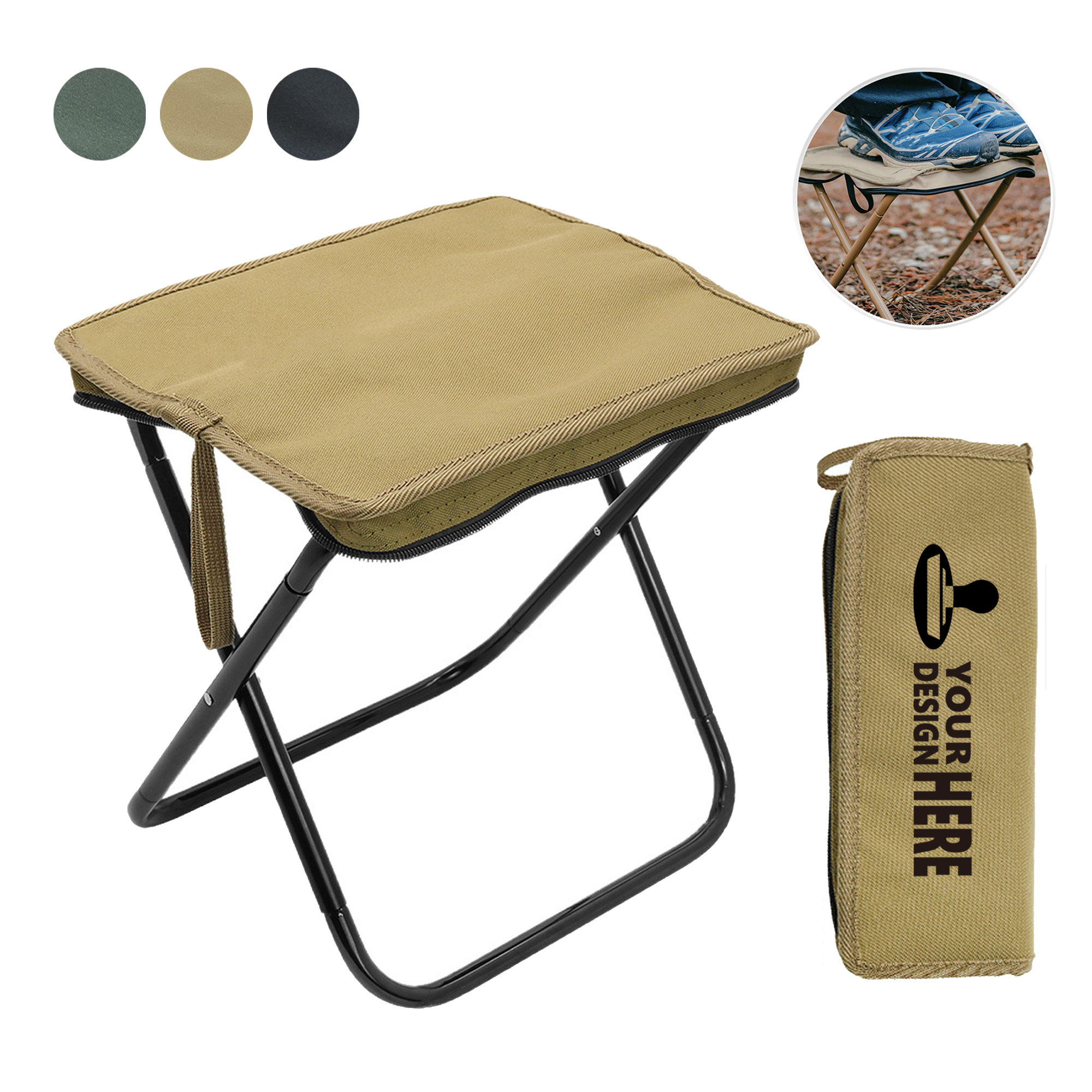 MOQ25 Foldable Oxford Camping Stool With Carry Case 1