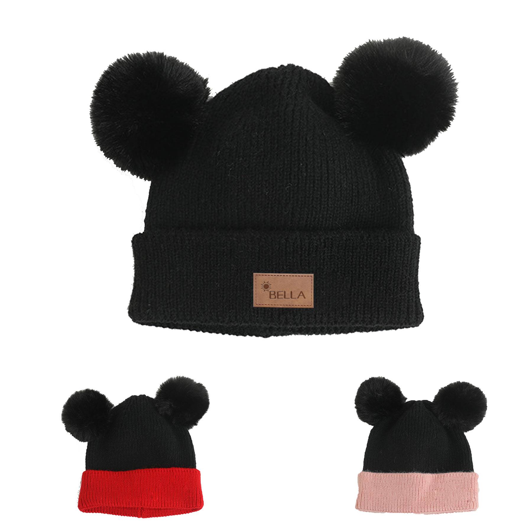 Double ball wool cap beanie for children 12