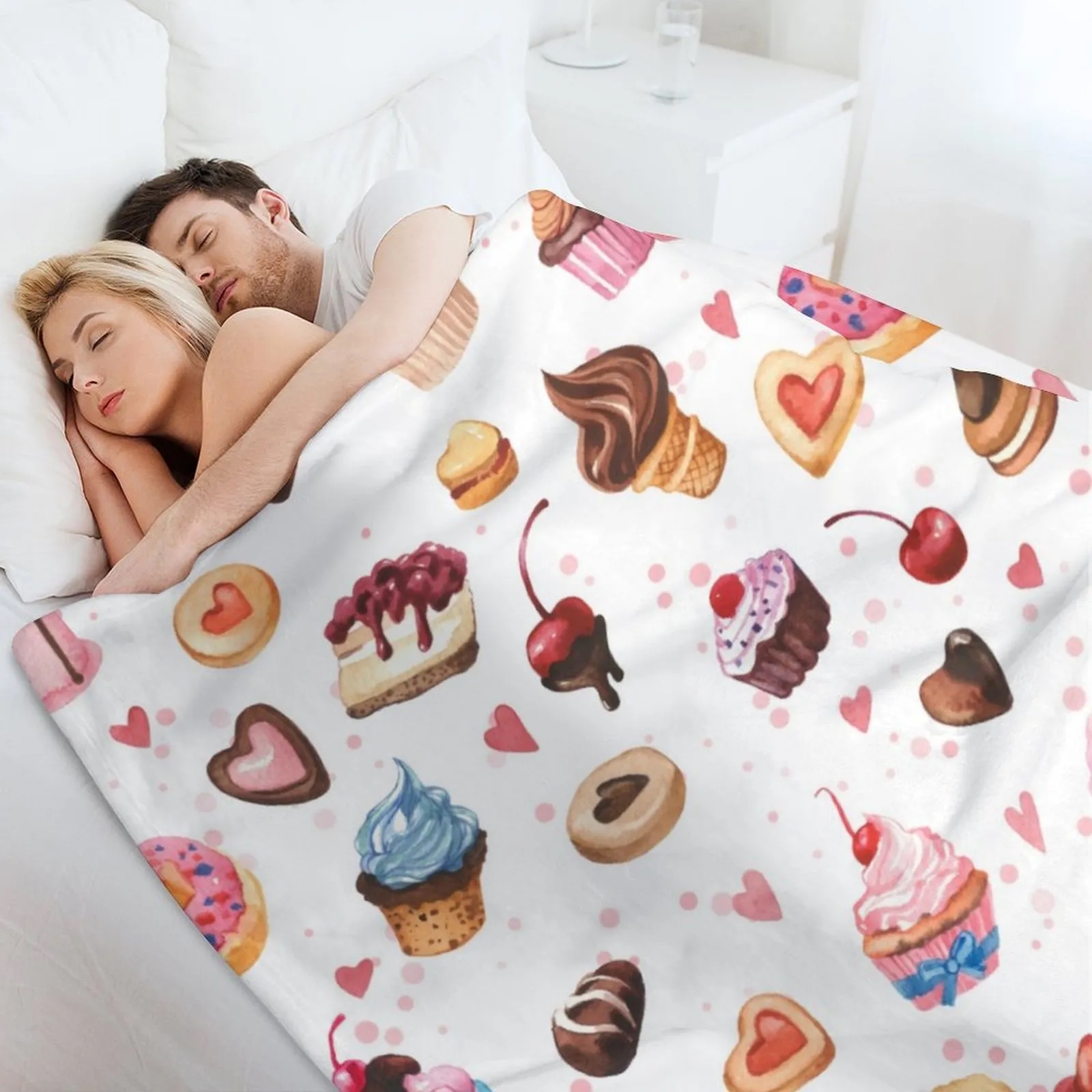 280g Full Color Soft Fleece Blanket Warm Lightweight Cozy 5