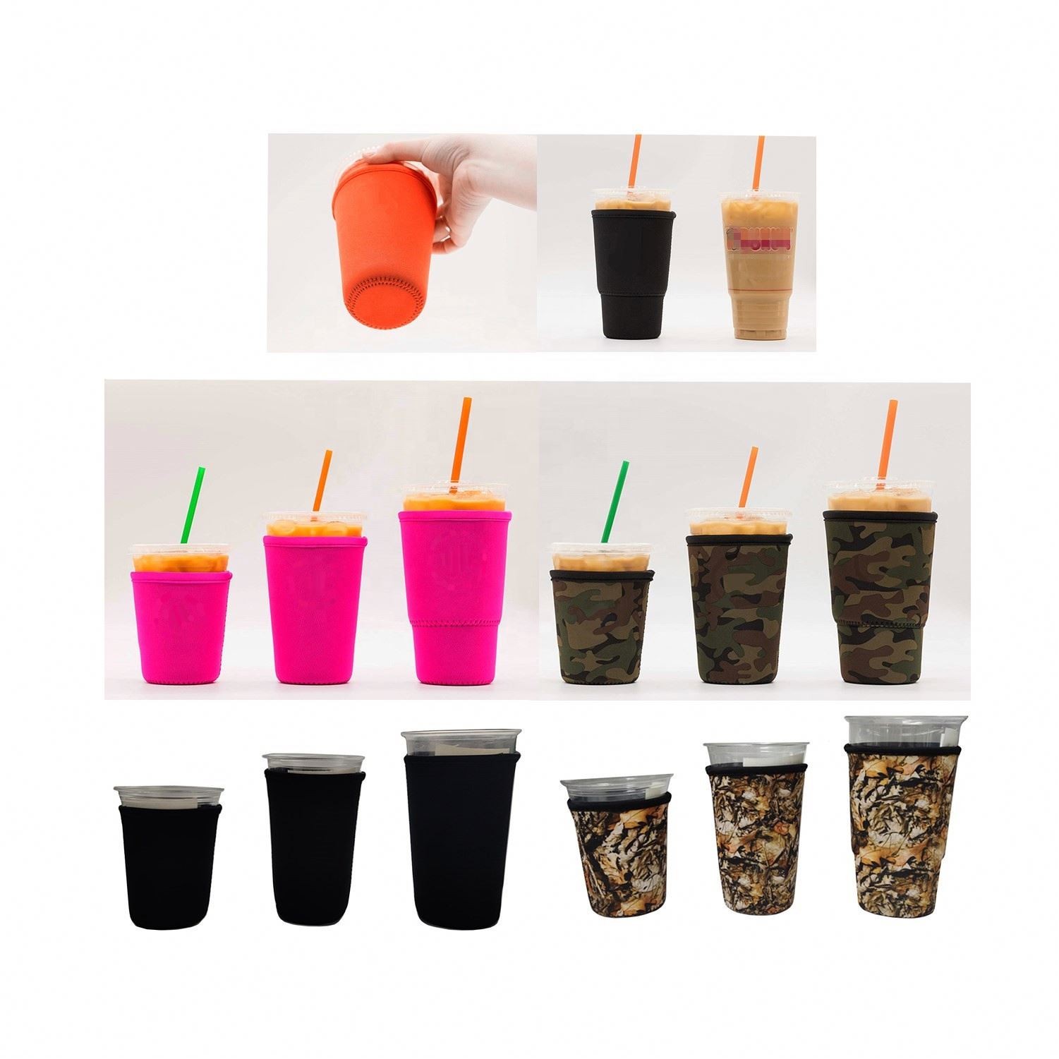 Reusable Insulated Neoprene Iced Coffee Beverage Sleeves 2