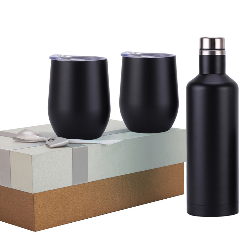 Luxury Wine Tumbler Gift Set - Bottle and Two Cups 1