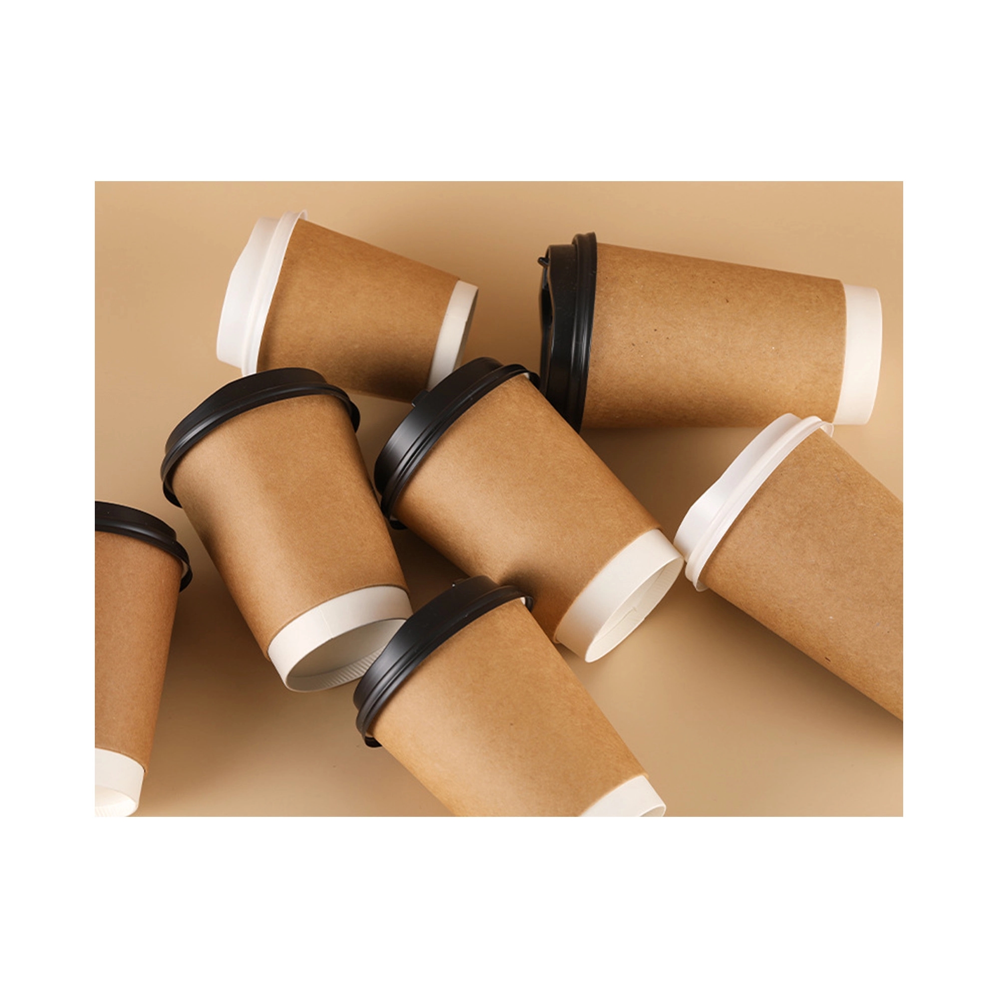 12 Oz Disposable Paper Drinks Cup With Lids 7