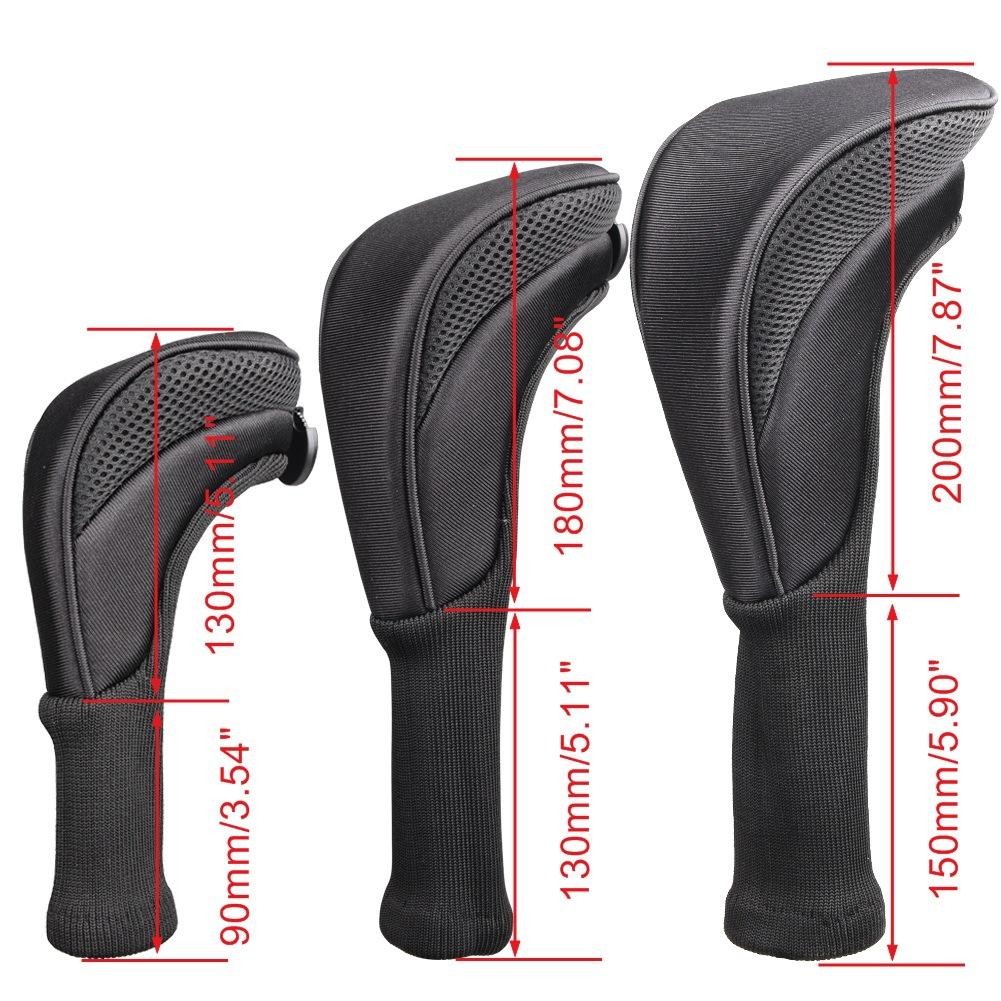 Golf Wood Cover for Wood 1 3 5 Driver Faiway Headcover Black Golf Wood Club Head Cover 2