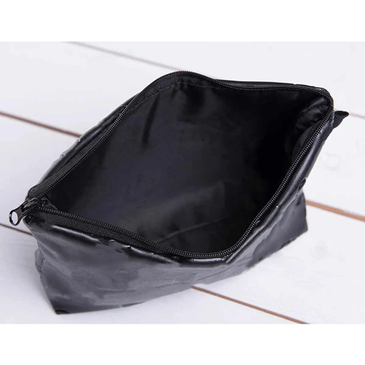 Women's PU Leather Waterproof Cosmetic Pouch Toiletry Bag 1