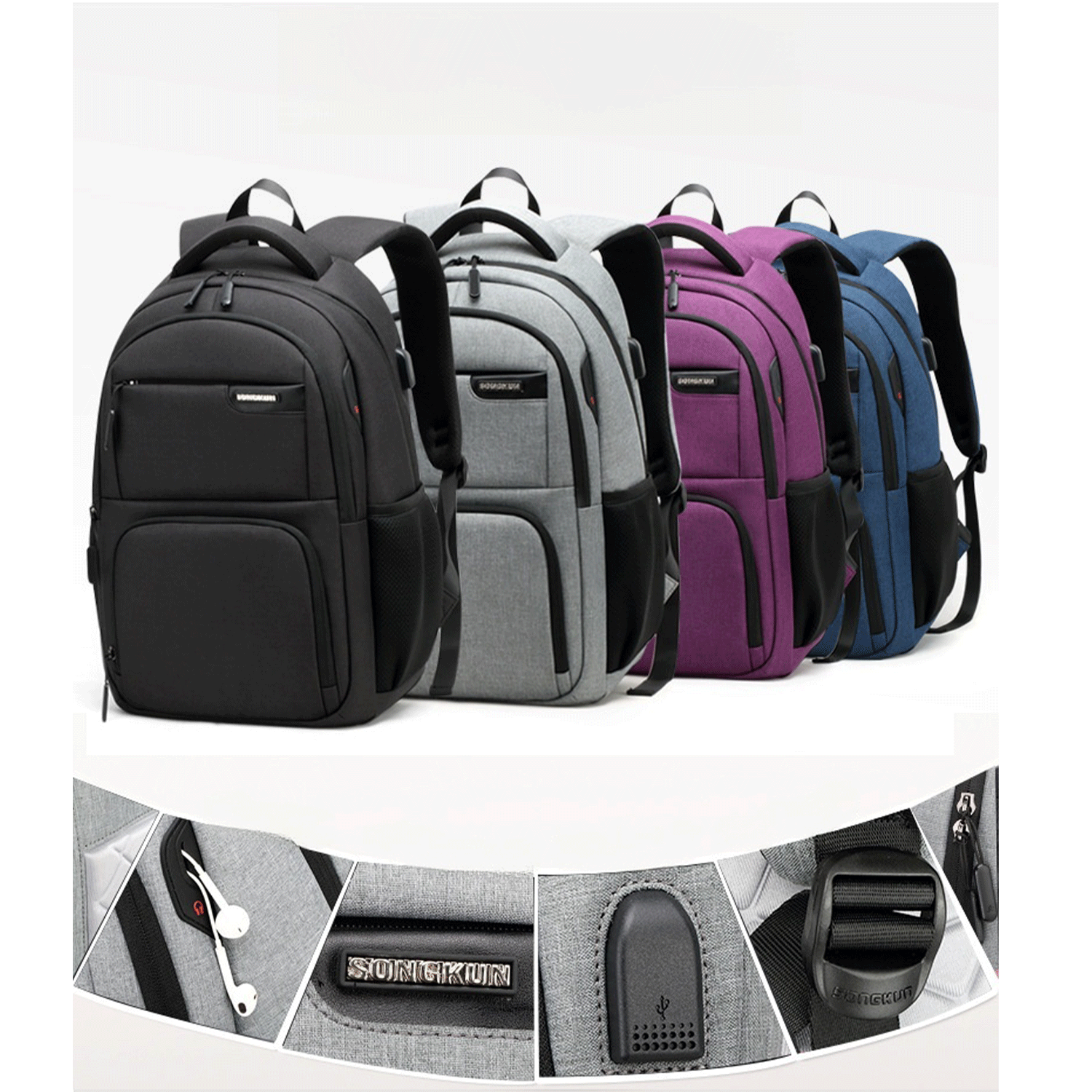 15.6inch Oxford Cloth Shoulder Bag Computer Backpack 15