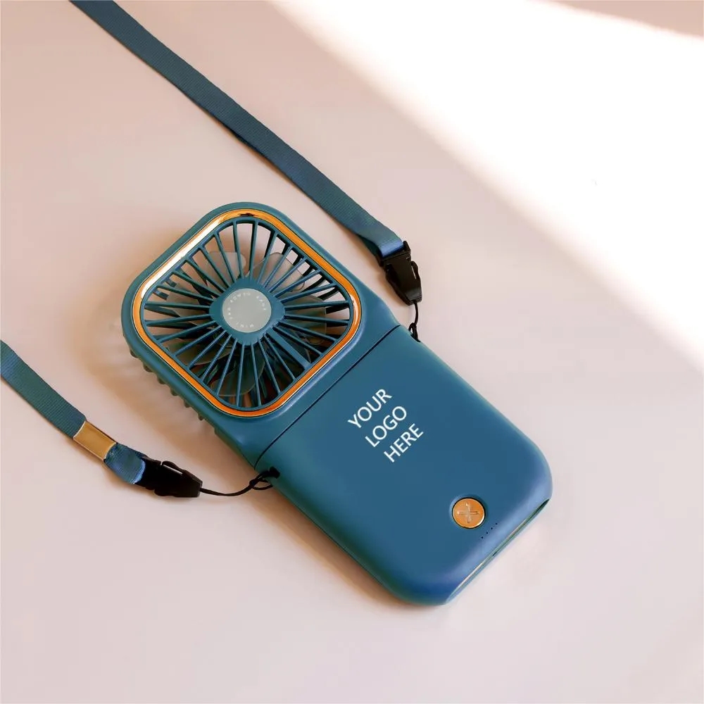 Portable Handheld Foldable Necklace Fan With Power Bank 5