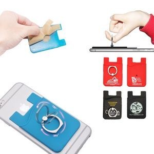Silicone Cell Phone Wallet With Stylus Stand And Adhesive Back For Cards 2