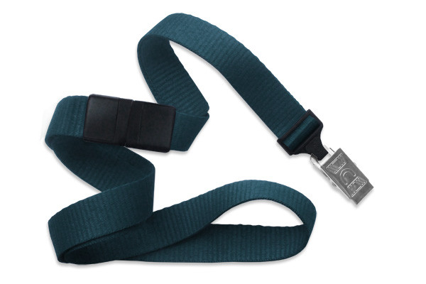 5/8" Blank Breakaway Lanyard w/Bulldog Clip (Teal Blue) 2