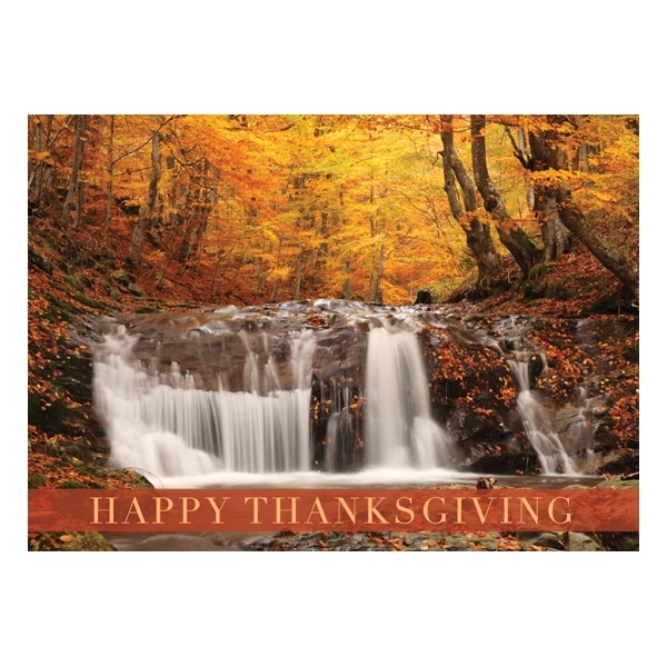 Woodland Waterfall Thanksgiving Card 1