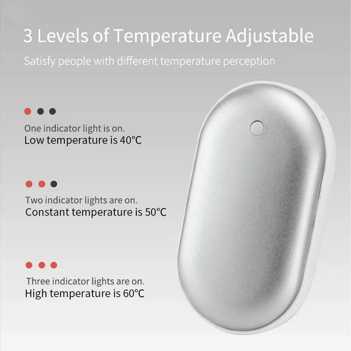 2 In 1 Reusable Portable Rechargeable Power Bank Hand Warmer 2