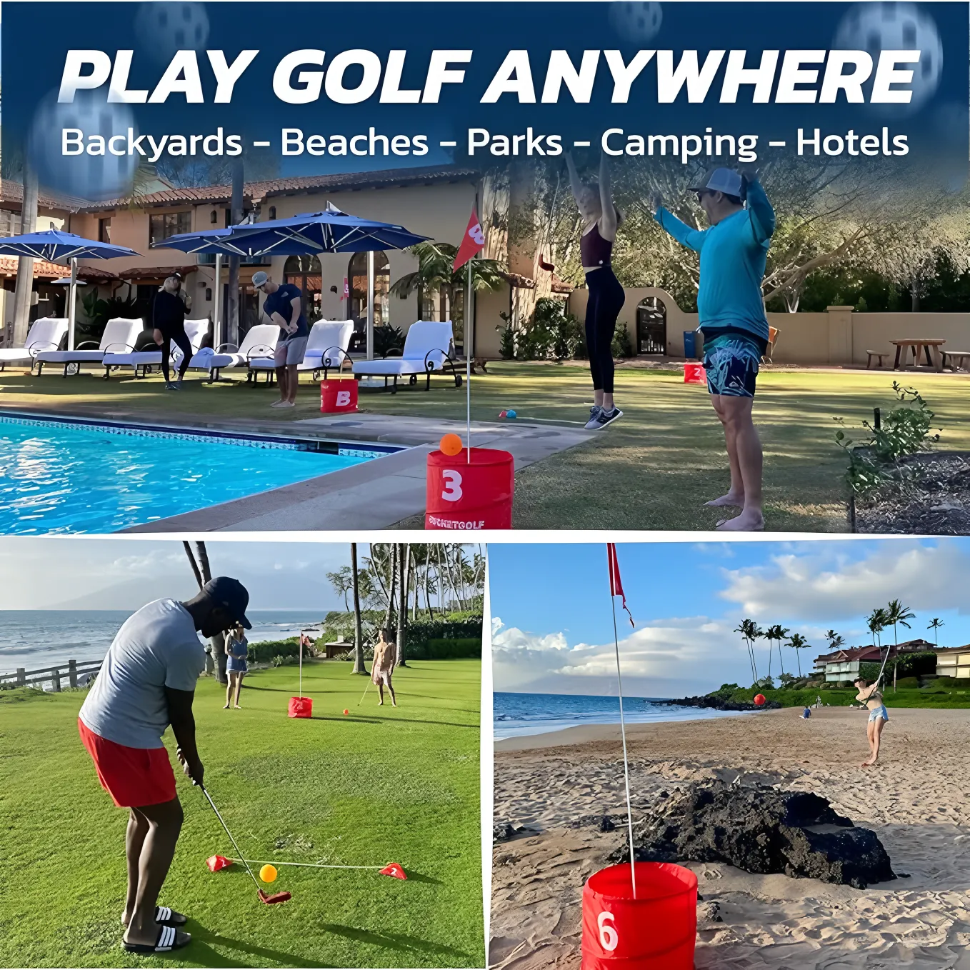 Wholesale Custom Golf Game Set Portable 3 Hole Backyard Golf for Family Parties 5