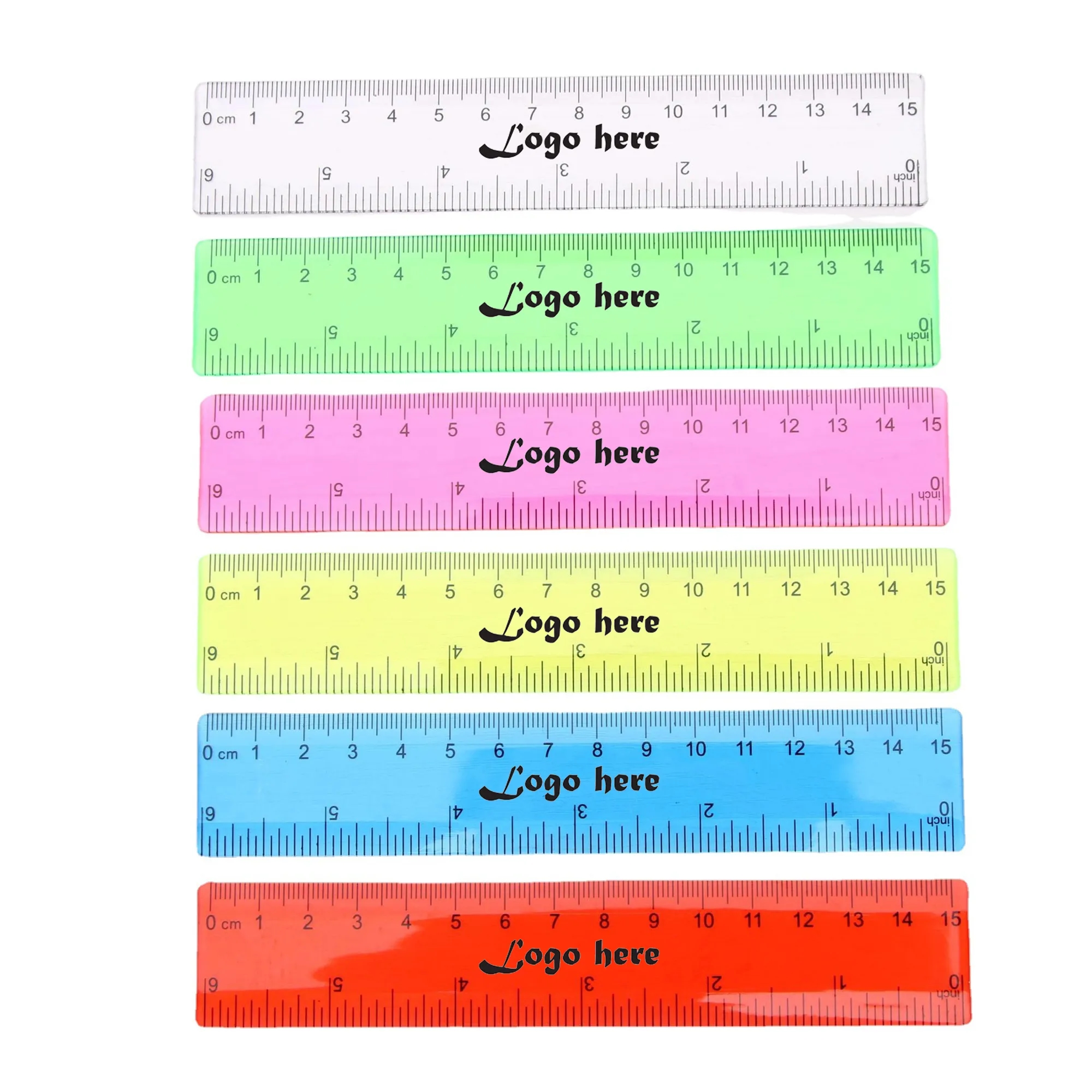 6" Colorful Plastic Transparent Ruler
