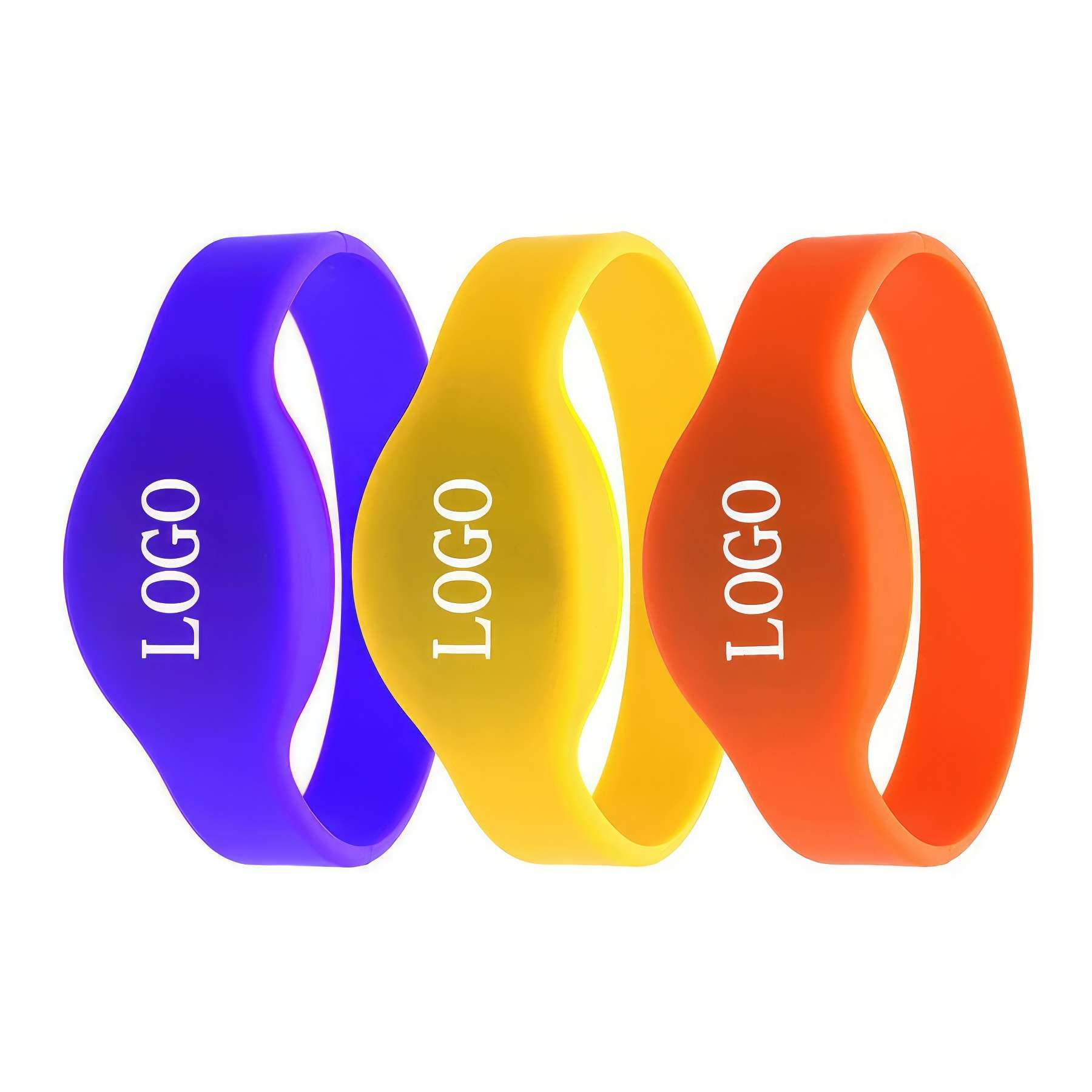 RFID Rewritable Writable Silicone Wristband Black Adult Size 1