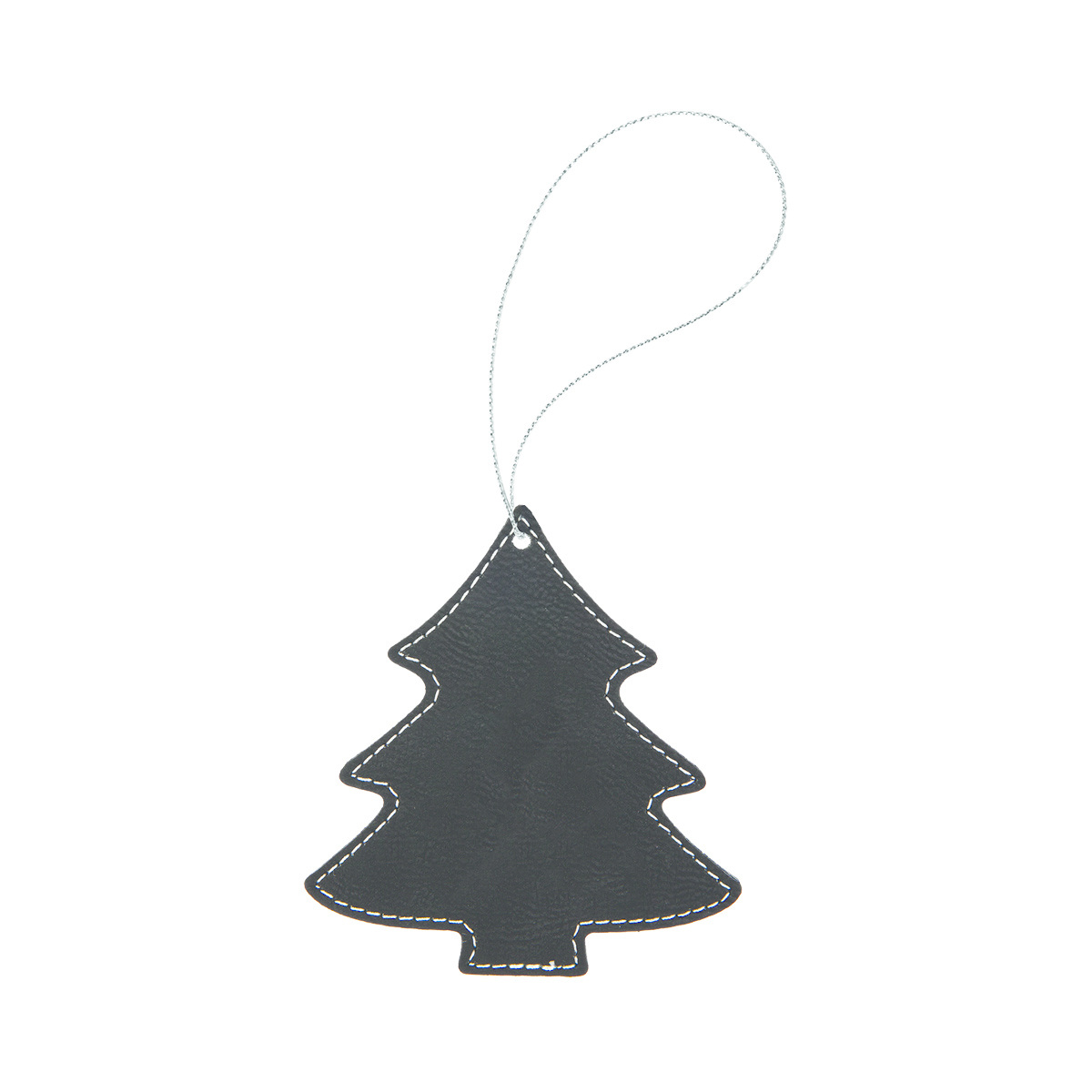 Black/Silver Leatherette Tree Ornament 2