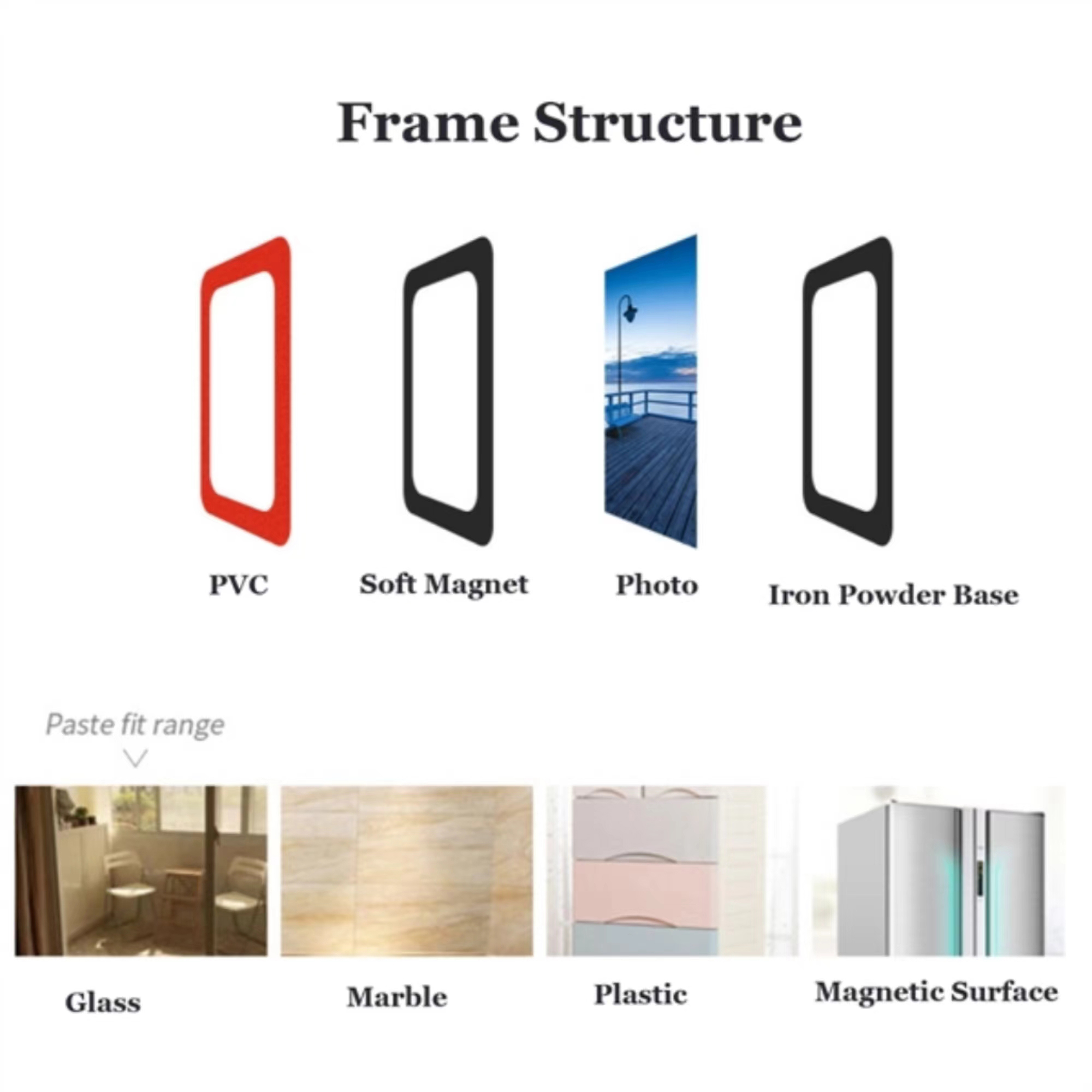 PVC Magnetic Wall Sticked Photo Frames 2