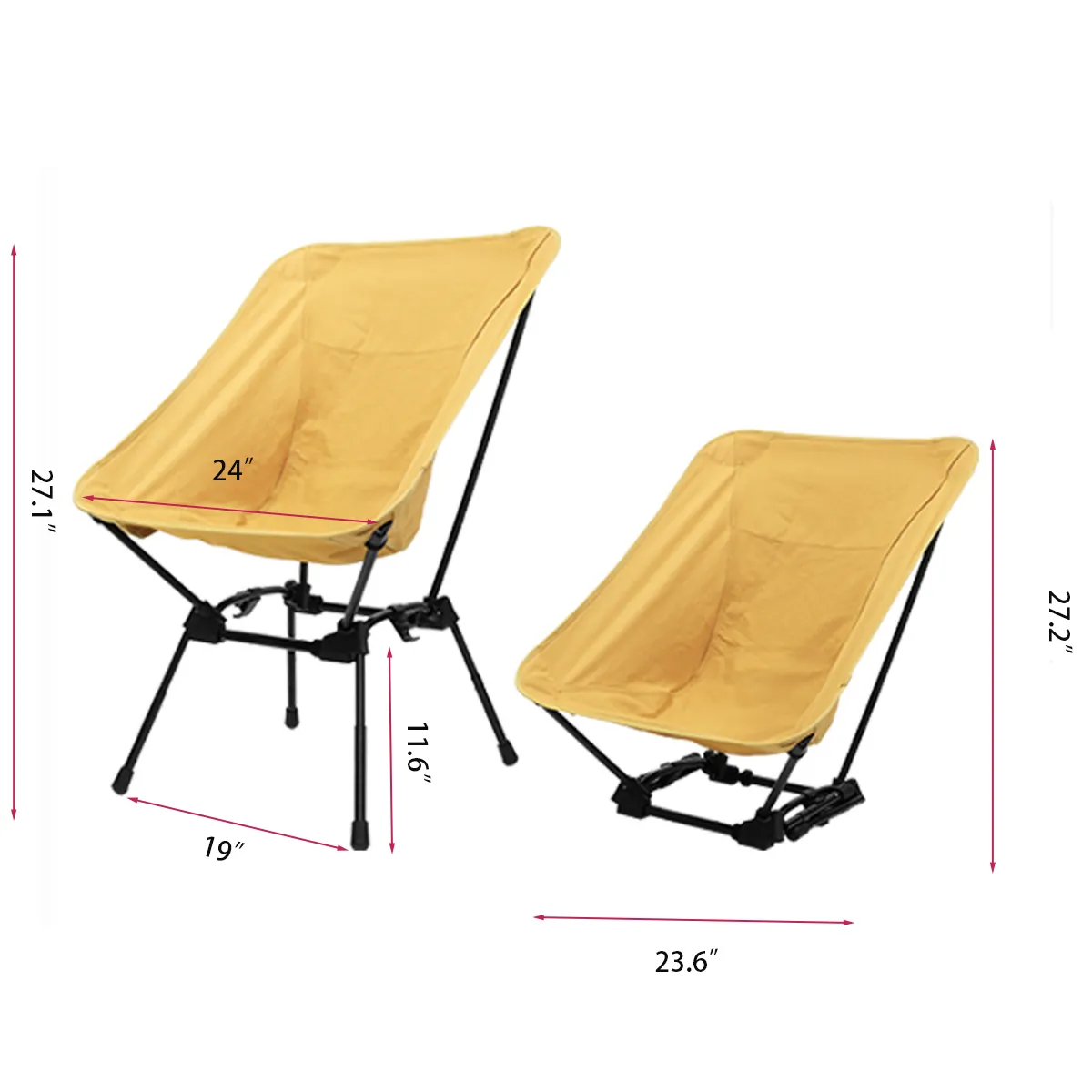 Portable Comfortable Adjustable Height Folding Camping Chair 5