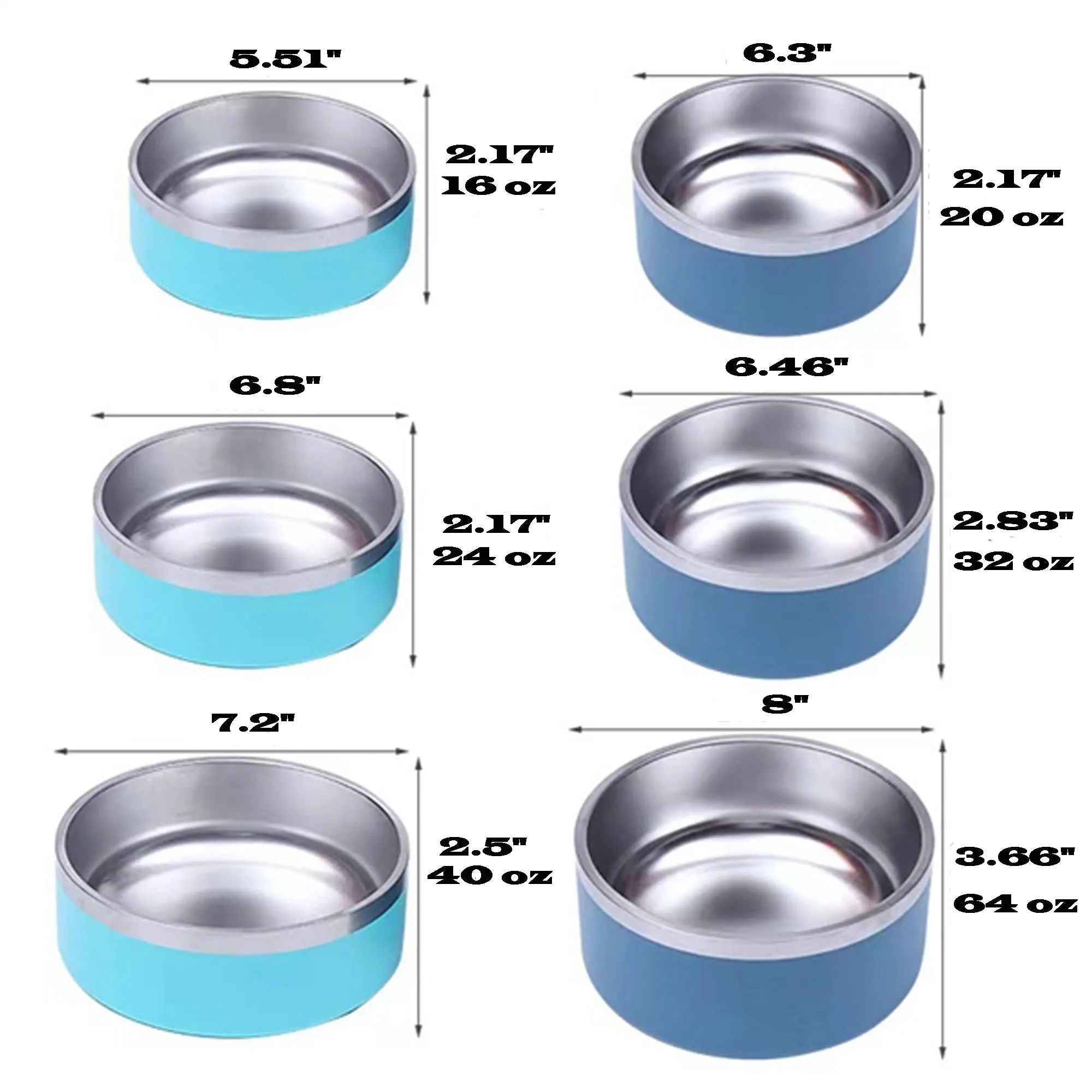 64 OZ Stainless Steel Insulated Dog Bowl 1