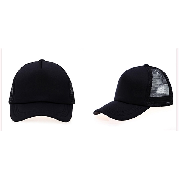Stock 2-Tone Polyester 5 Panel Mesh Back Cap, Double Row 18