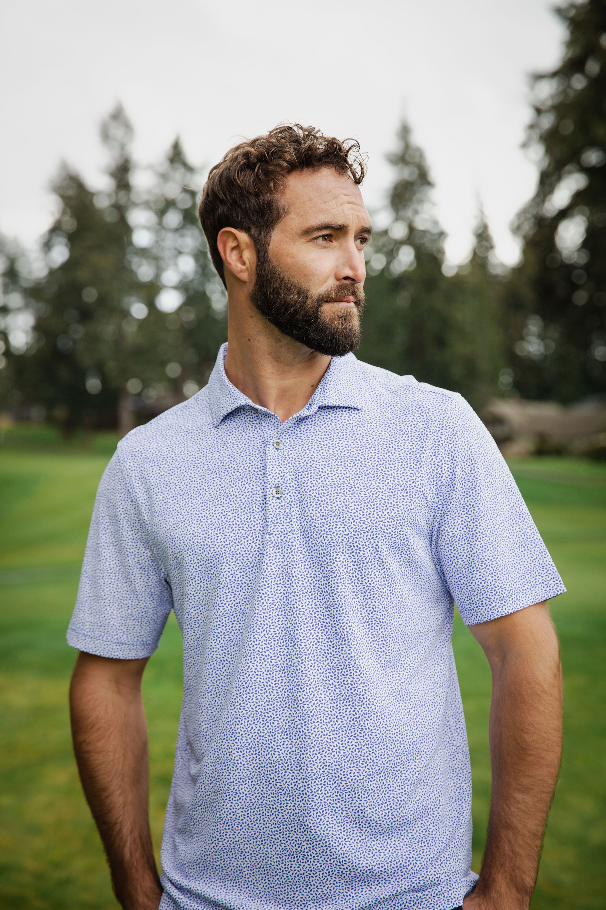 Cutter & Buck Virtue Recycled Botanical Print Featherlight Pique Mens  Polo 5