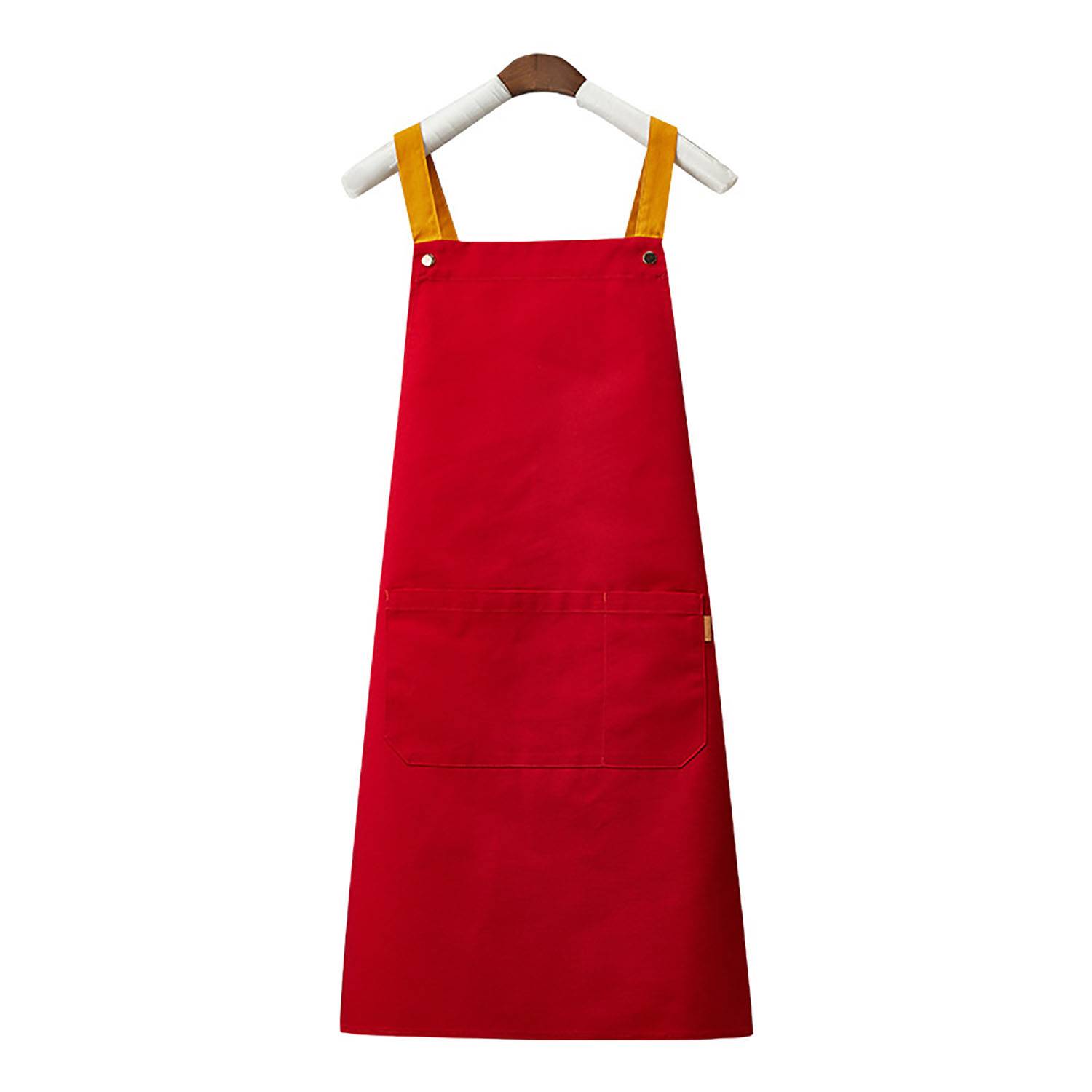 Canvas Kitchen Apron Waterproof And Oil-proof Double Strap 7