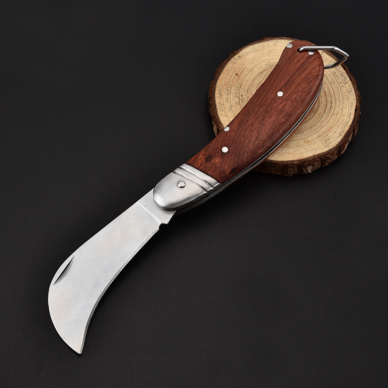 Stainless Steel Folding Pocket Knife with Wooden Handle 6