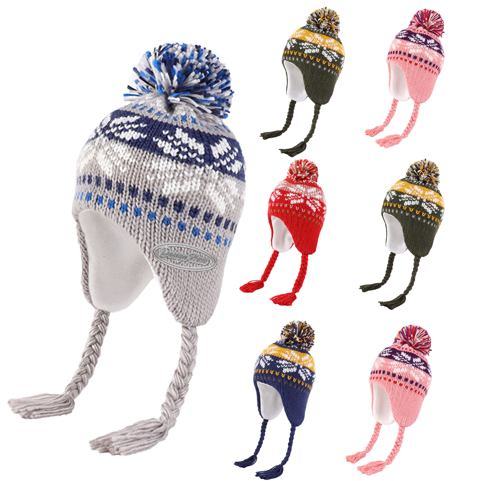 Durable Kids' Knit Beanie with pom for Cold Weather Comfort 4