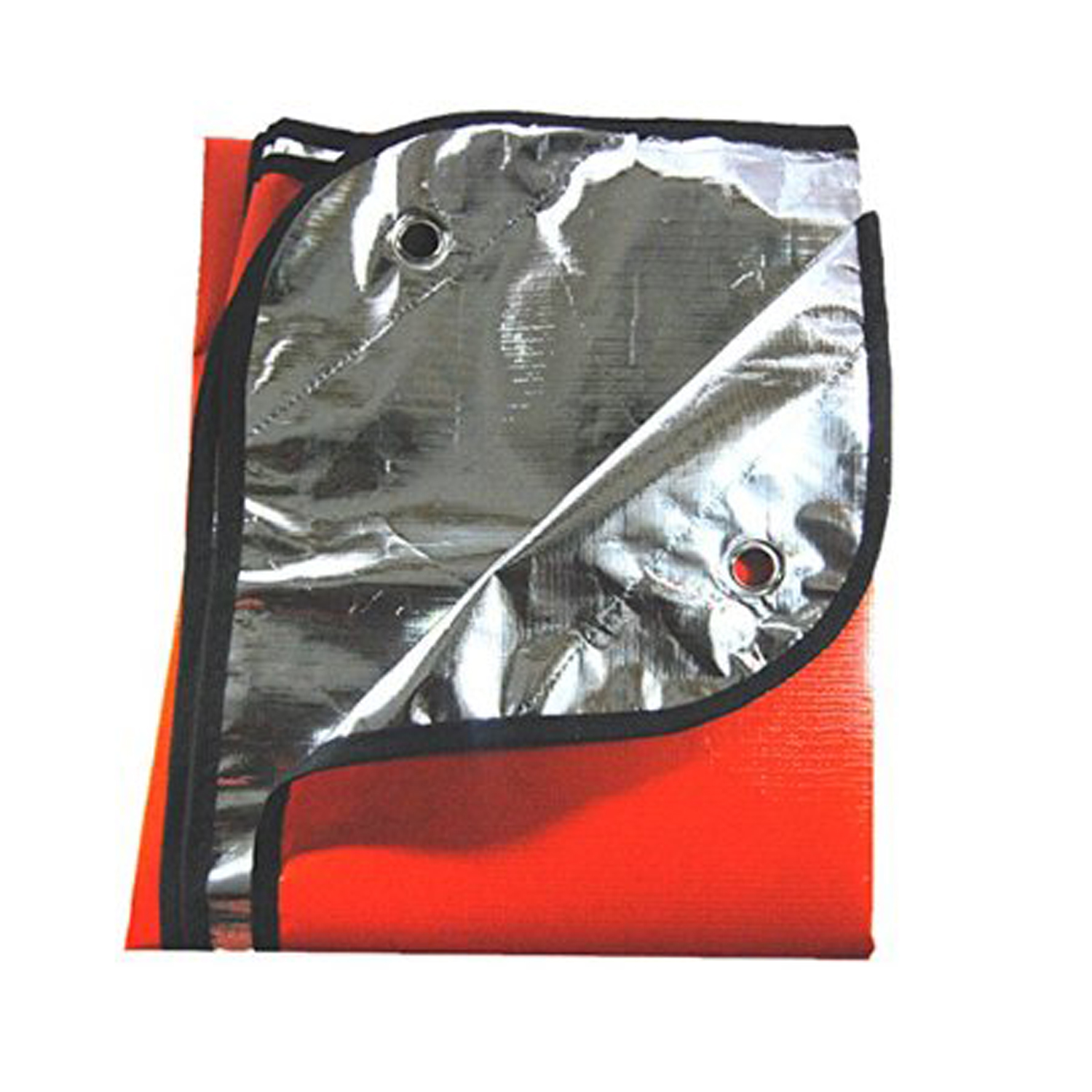 60" x 82" Extra Thick Double Sided Thermal Reflective Blanket with 4 Stales (Bright Orange) 2