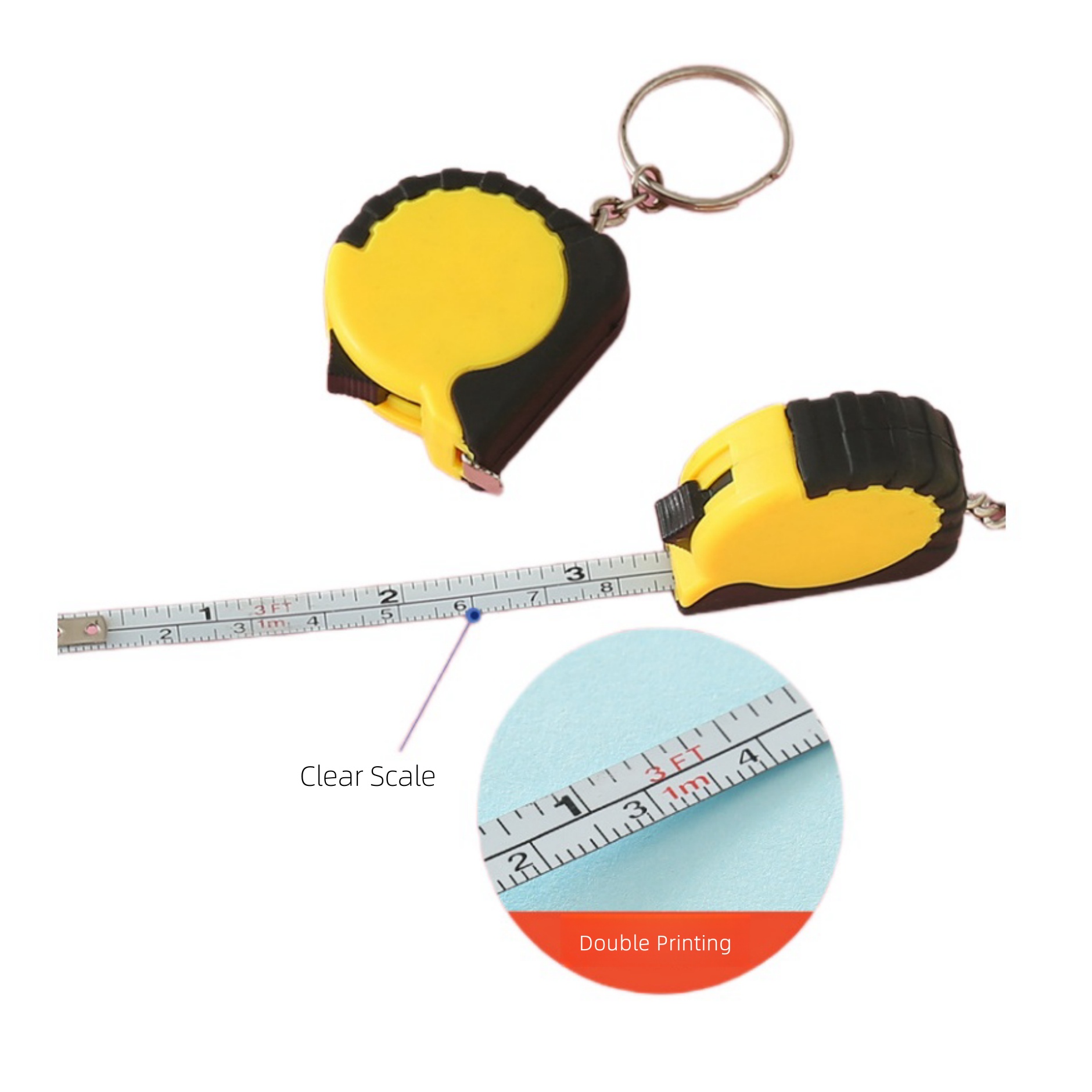 40 Inch Mini Tape Measure with Keychain 2