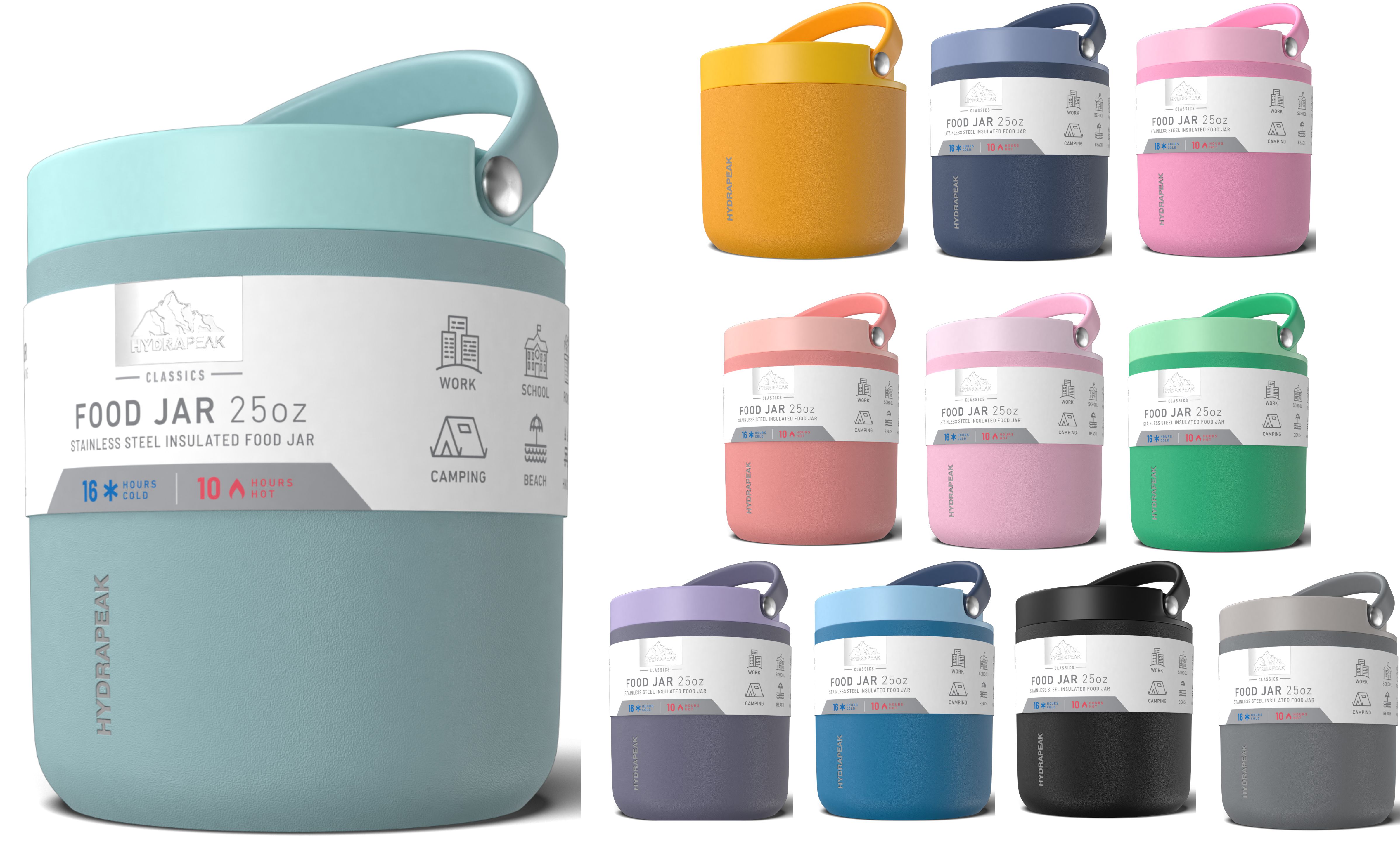 25 oz Hydrapeak Thermos Food Jar LIFETIME WARRANTY!